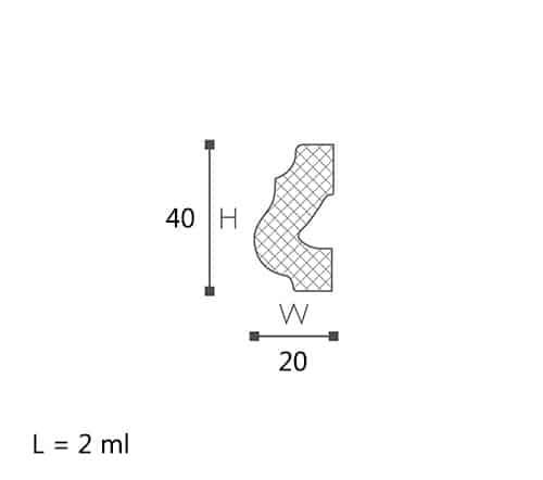 CORNISA DECORATIVA NOMASTYL O 40X20X2000