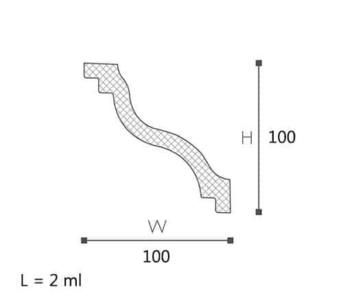 CORNISA DECORATIVA NOMASTYL SL 100X100X2000