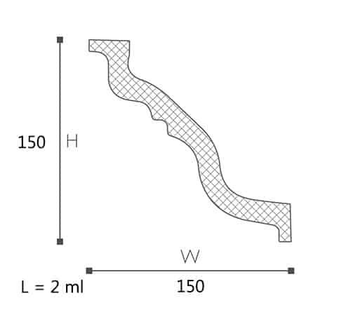 CORNISA DECORATIVA NOMASTYL TL 150X150X2000