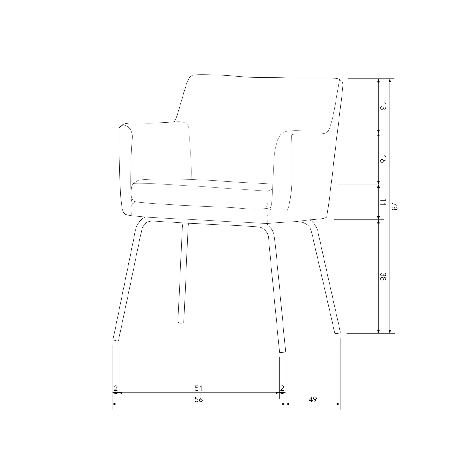 KAM DINING CHAIR WITH ARMREST OFF WHITE