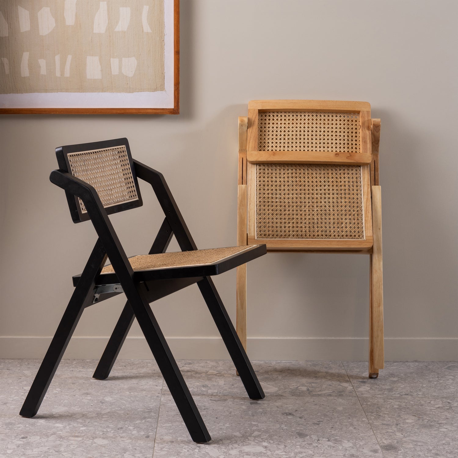 WEFT FOLDING CHAIR RATTAN/WOOD NATURAL