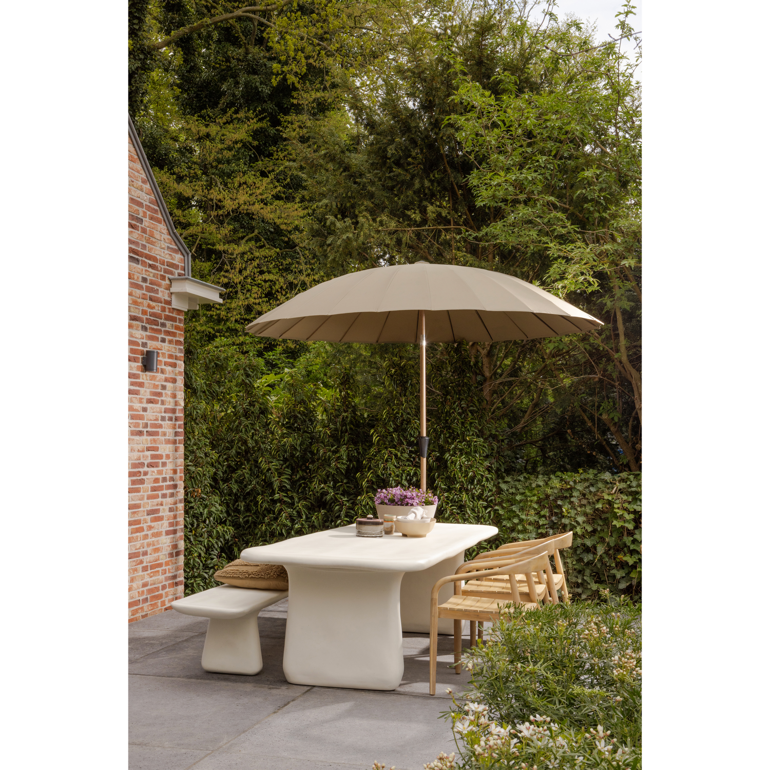 WOOOD banca dining LOGGIA | Fiber Reinforced Polymer | Natural | 45x227x40 cm