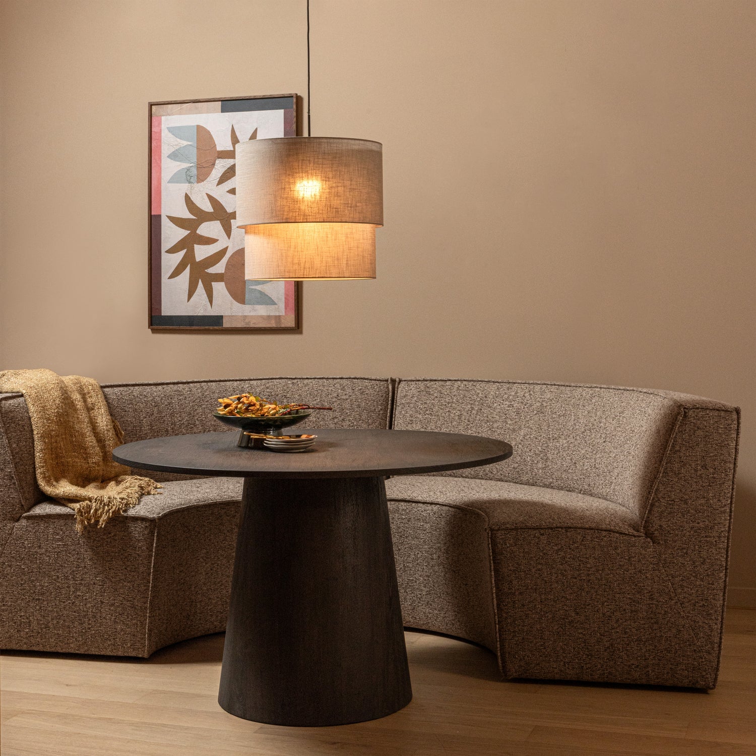 WOOOD banca dining EUROPA | 94% Pes / 6% Ny | Maro inchis | 85x186x90 cm