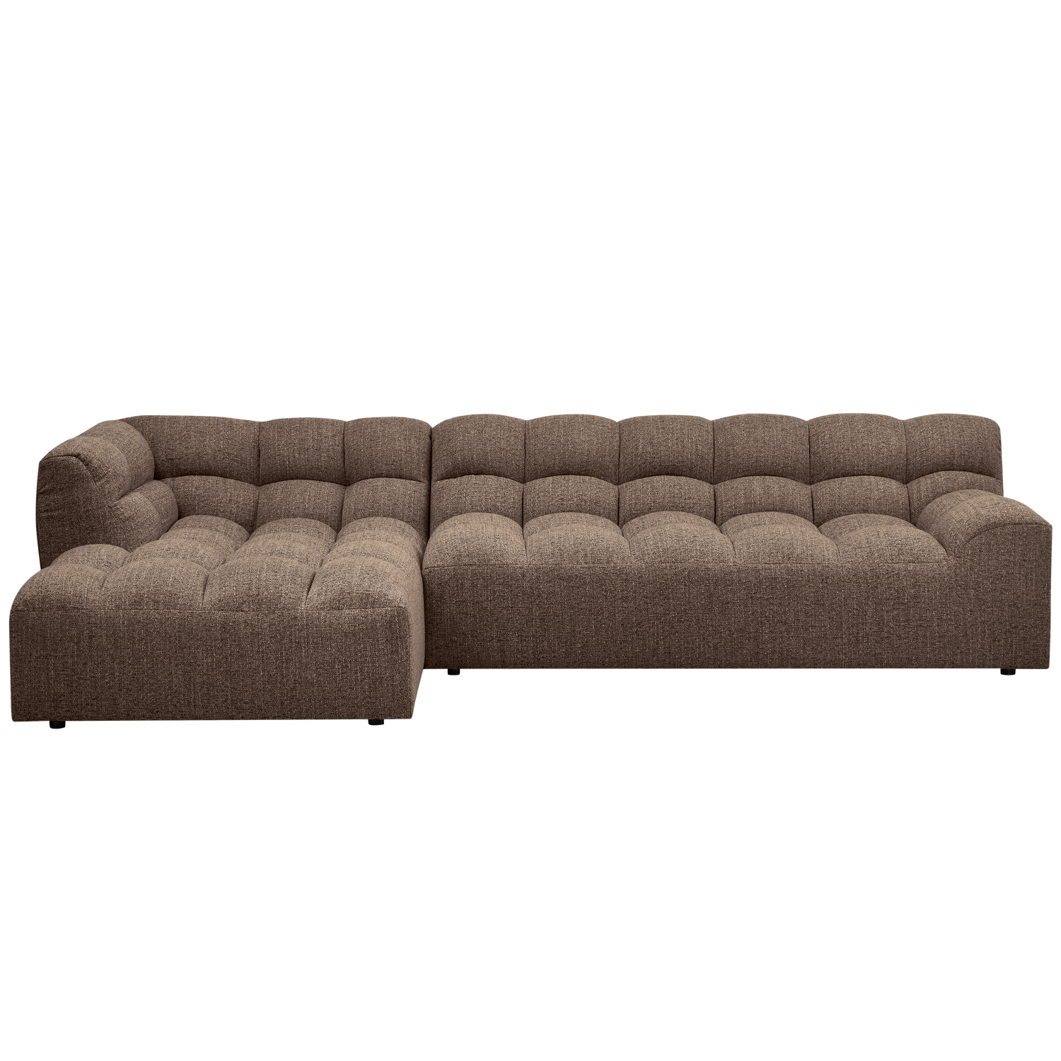 WOOOD canapea mare ALLURE CHAISE LONGUE | 94% Pes / 6% Ny | Maro inchis | 79x324x165 cm