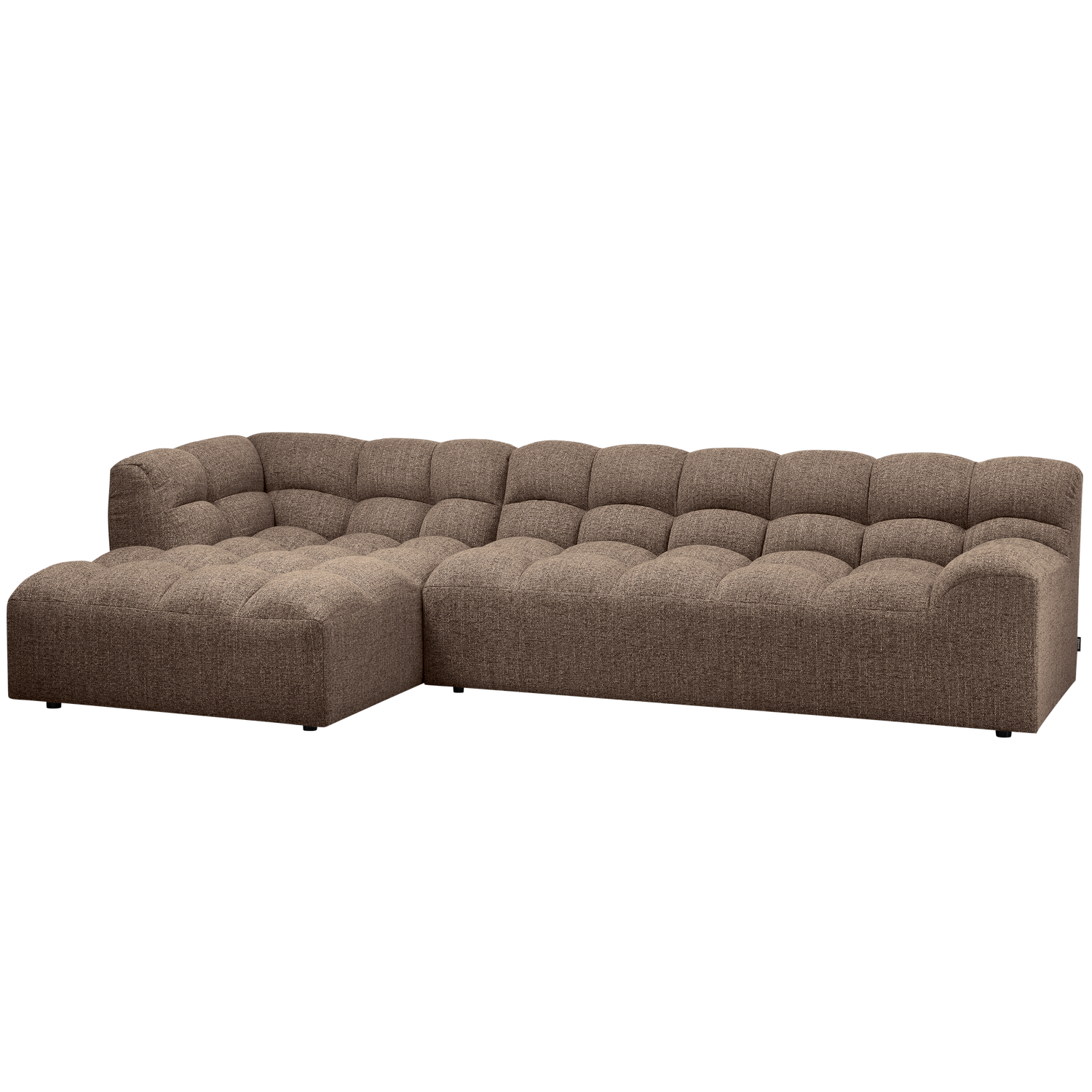 WOOOD canapea mare ALLURE CHAISE LONGUE | 94% Pes / 6% Ny | Maro inchis | 79x324x165 cm
