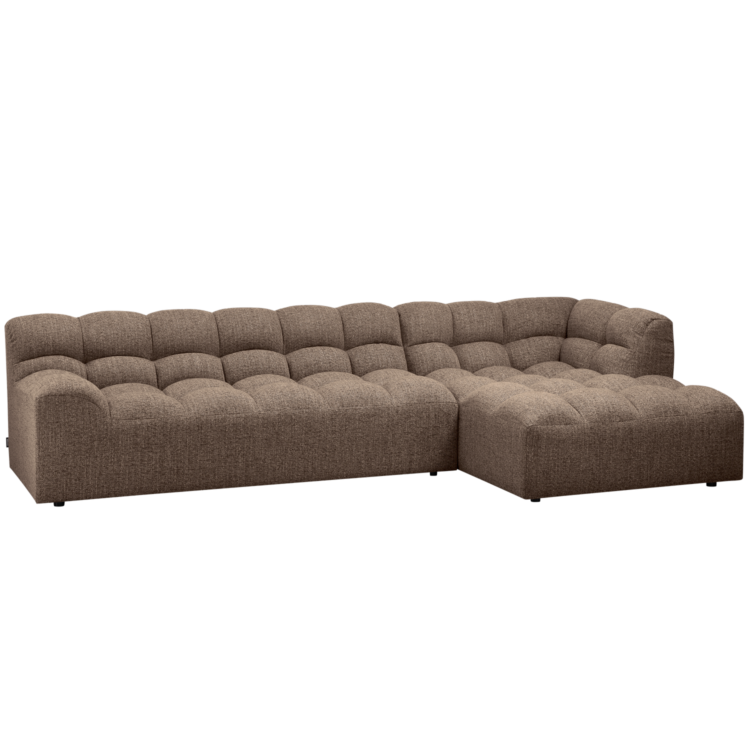 WOOOD canapea mare ALLURE CHAISE LONGUE | 94% Pes / 6% Ny | Maro inchis | 79x324x165 cm