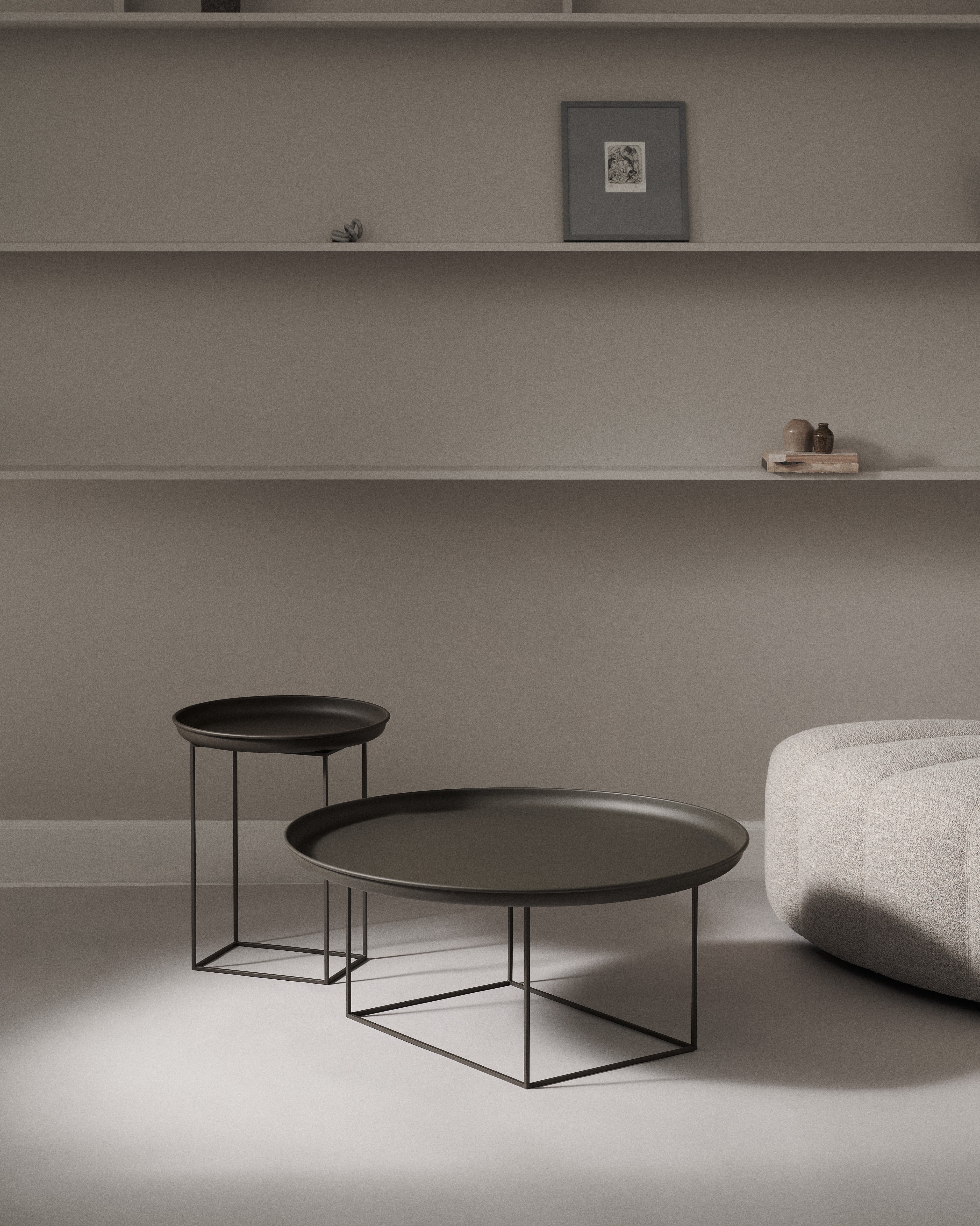 NORR11 masuta cafea Duke Large | fier | Alb antic | Ø90xh39 cm