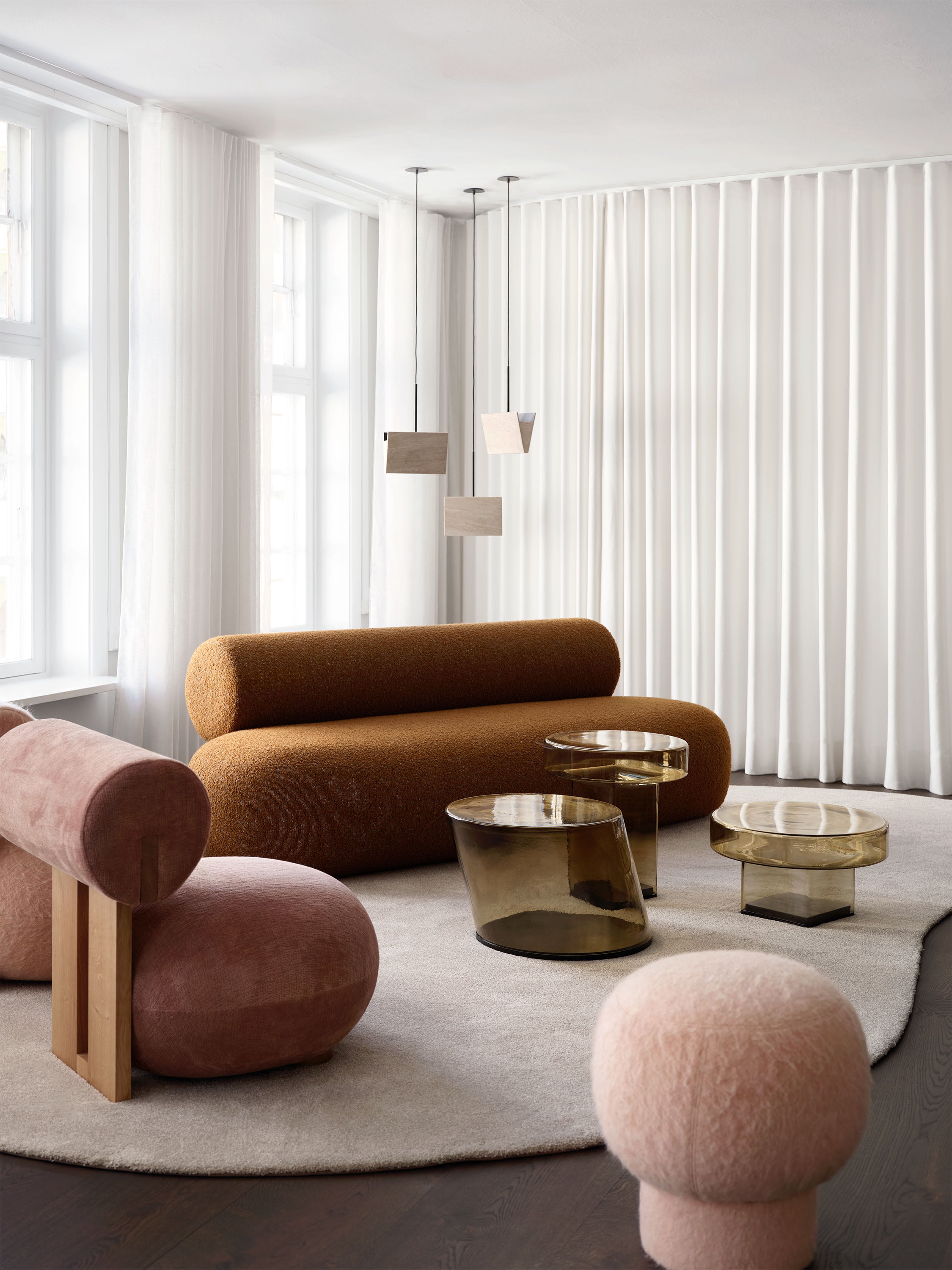 NORR11 masuta cafea Tilt sticla | sticla | Ø50xh38 cm