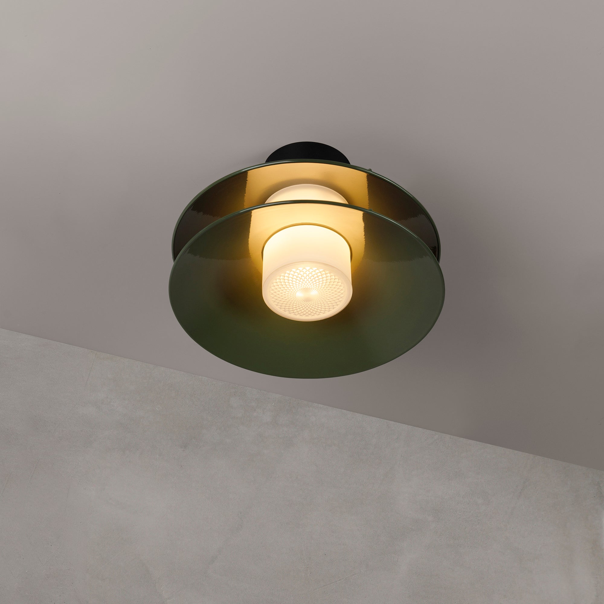 Minale plafonieră 2Shades | aluminiu lăcuit, rășină opal | bec G9 dimabil inclus