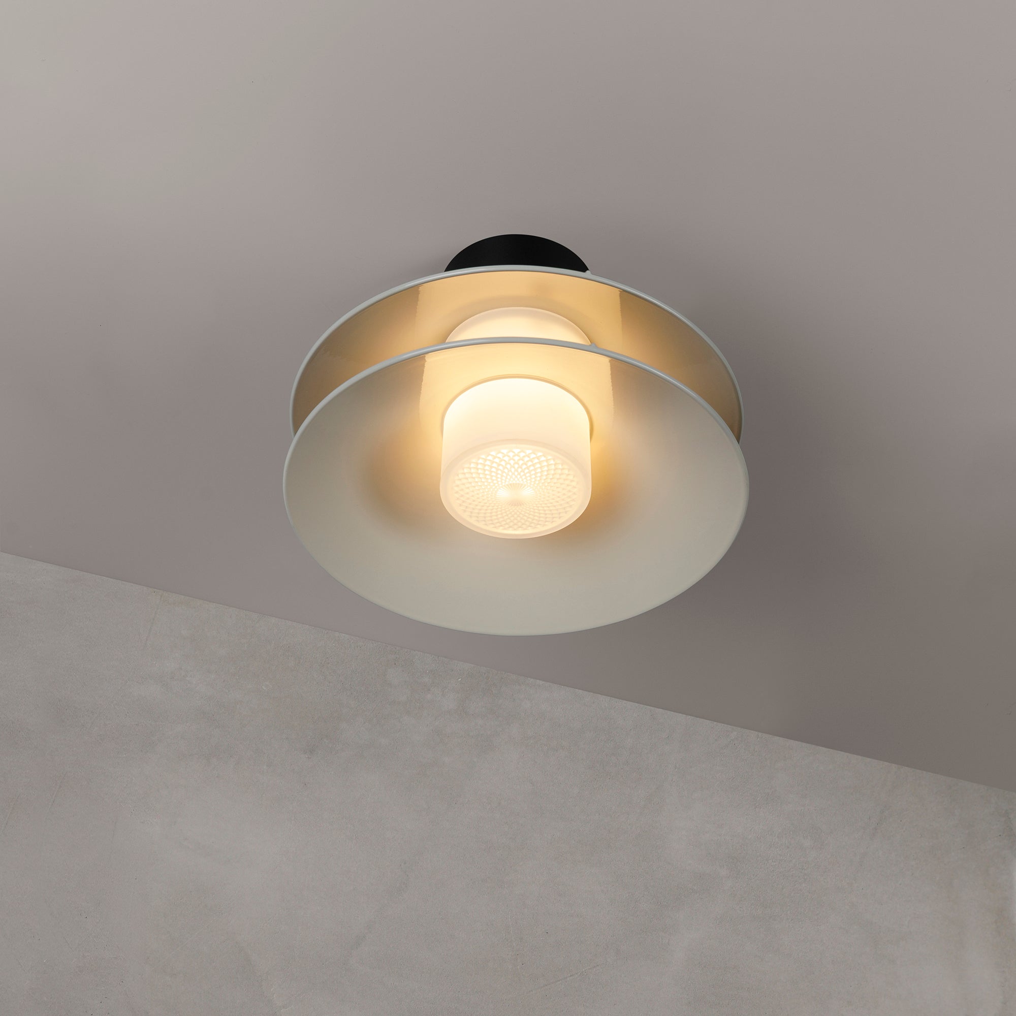 Minale plafonieră 2Shades | aluminiu lăcuit, rășină opal | bec G9 dimabil inclus