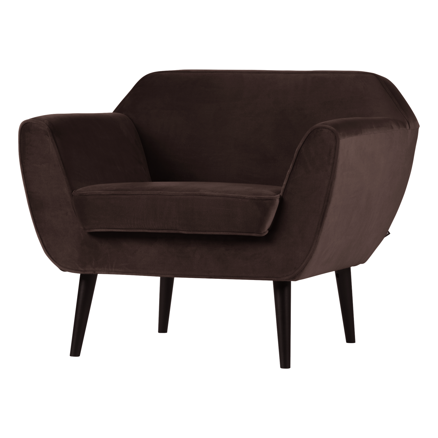 WOOOD fotoliu ROCCO ARMCHAIR VELVET DARK | 100% Pes | Maro inchis | 75x92x81 cm