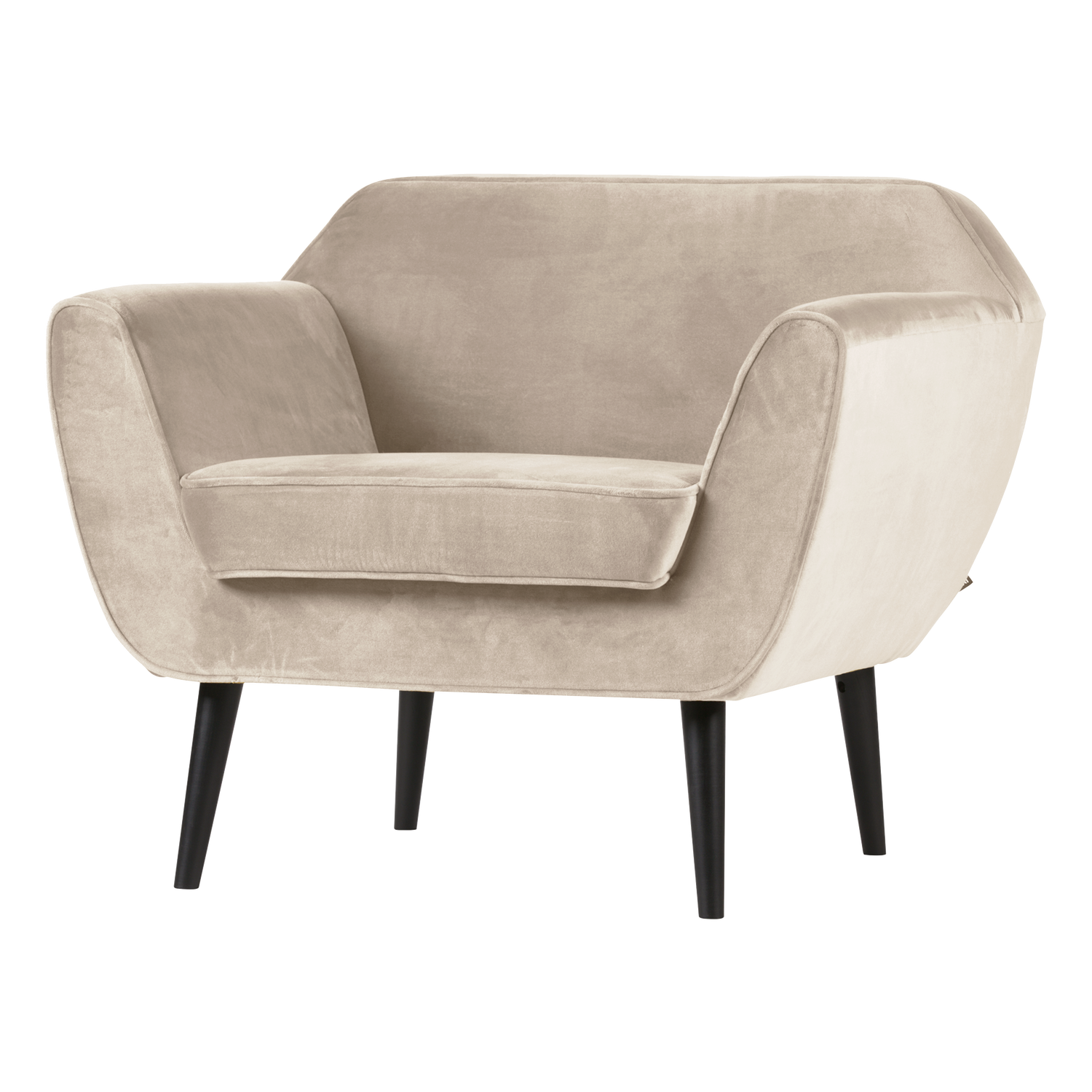 WOOOD fotoliu ROCCO ARMCHAIR VELVET OFF | 100% Pes | Alb murdar | 75x92x81 cm