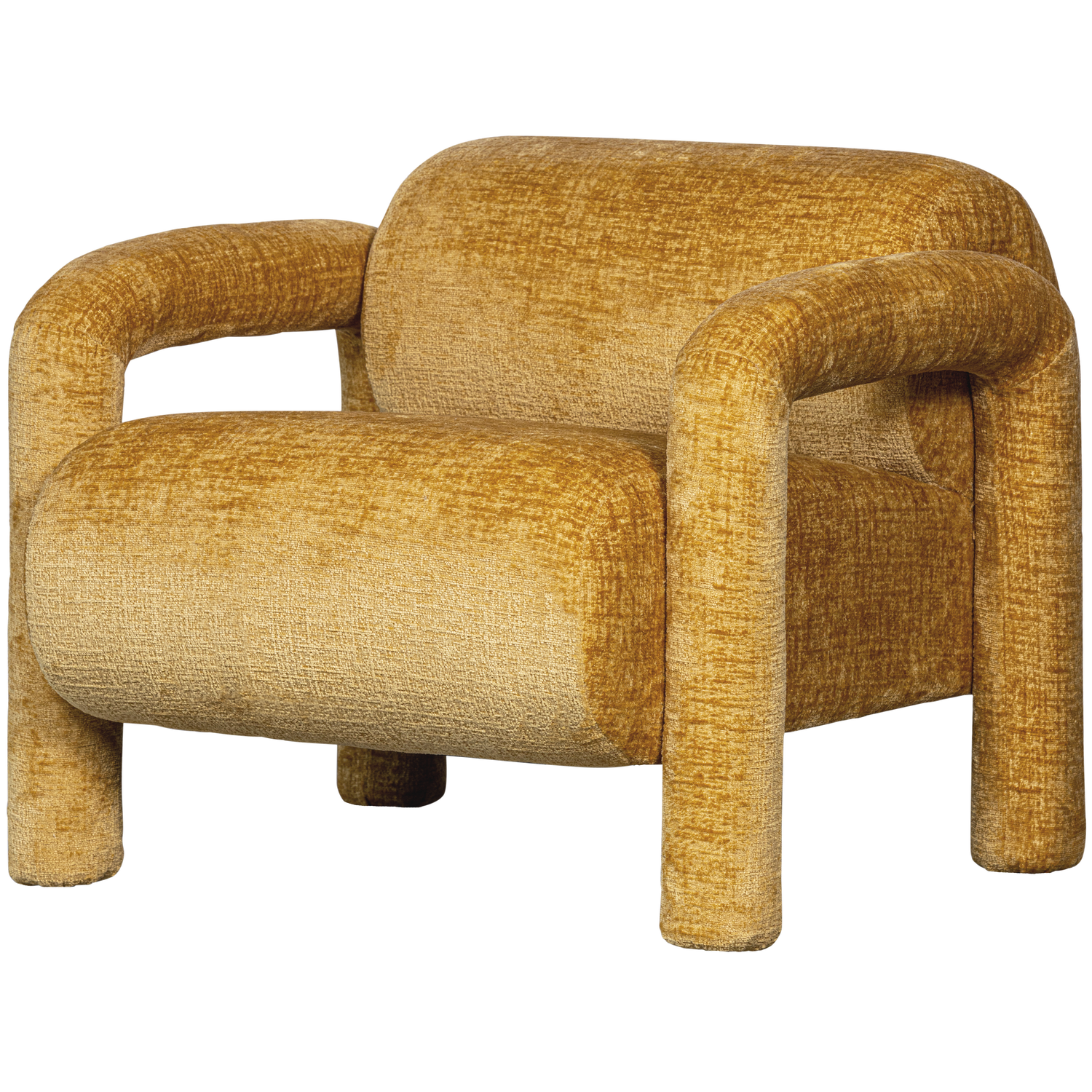 LENNY ARMCHAIR IN ROUGH TEXTURE GOLD/YELLOW