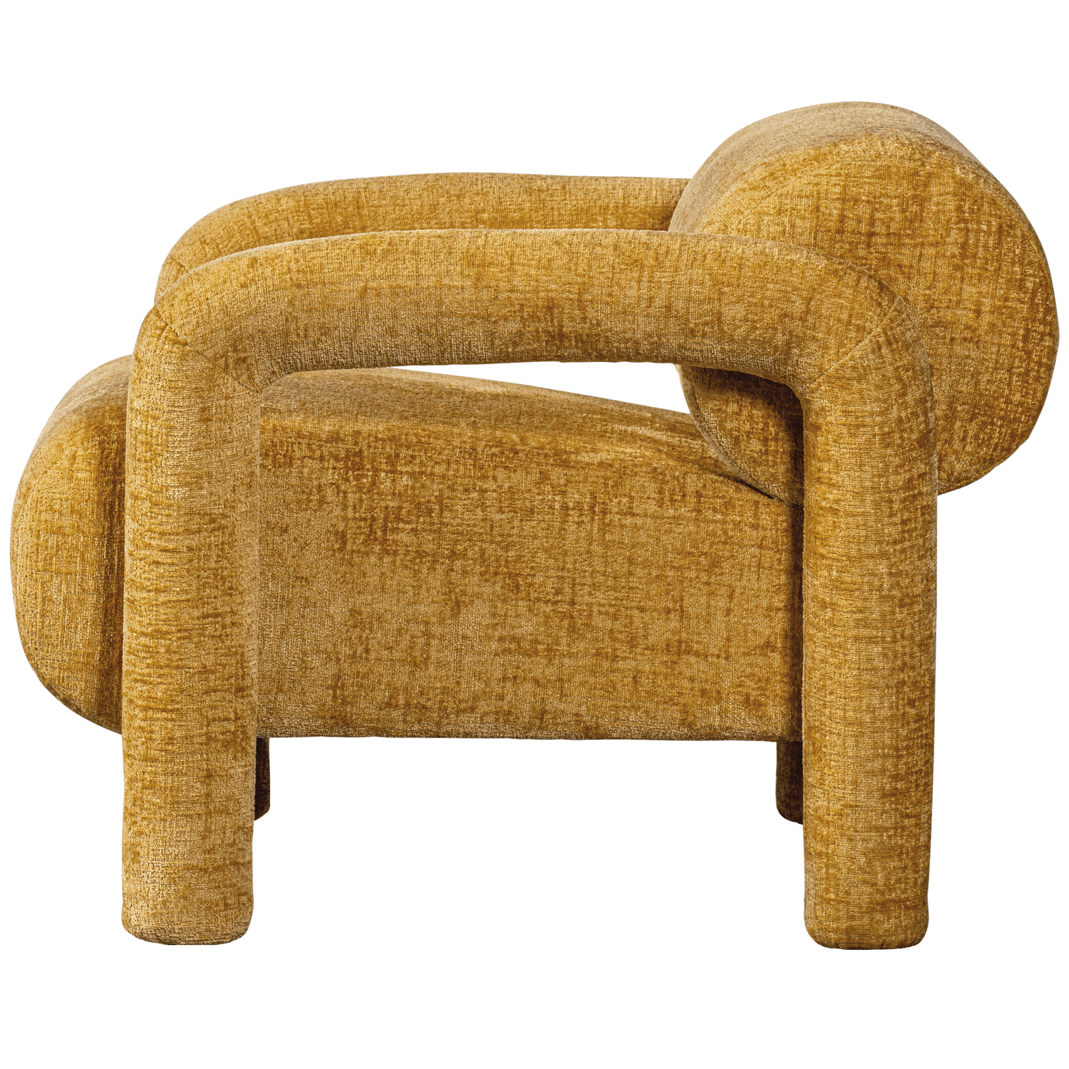 LENNY ARMCHAIR IN ROUGH TEXTURE GOLD/YELLOW