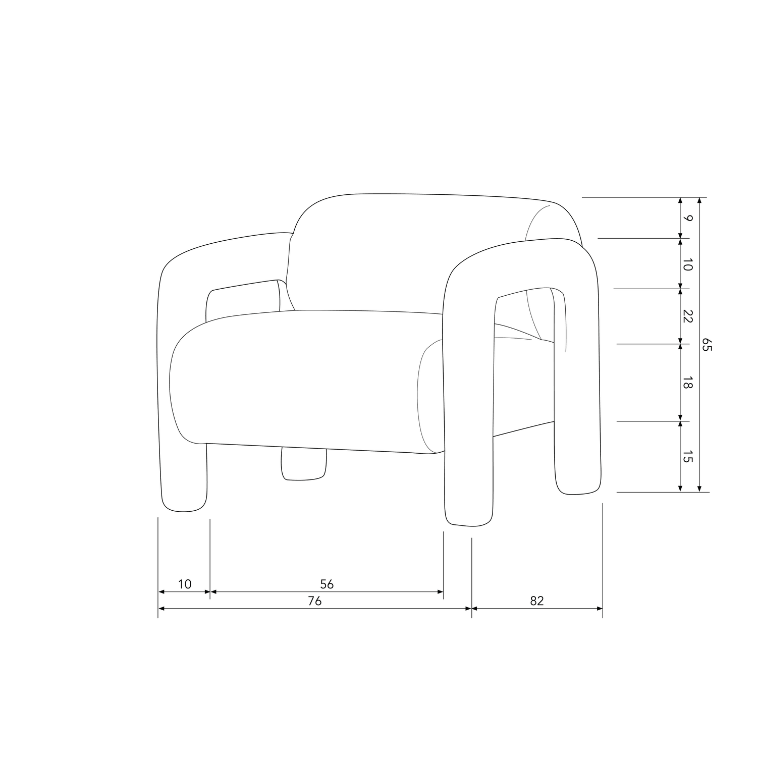 LENNY ARMCHAIR IN ROUGH TEXTURE GOLD/YELLOW