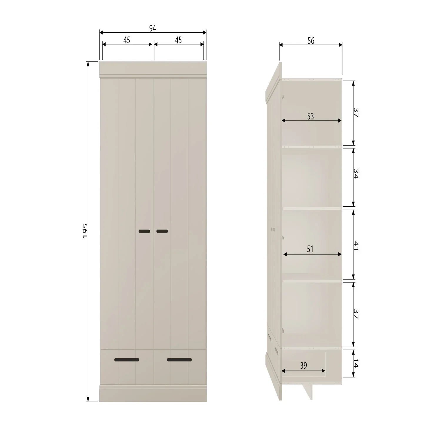 CONNECT 2-DOORS - DRAWER - STRIP DOORS DUST [fsc]