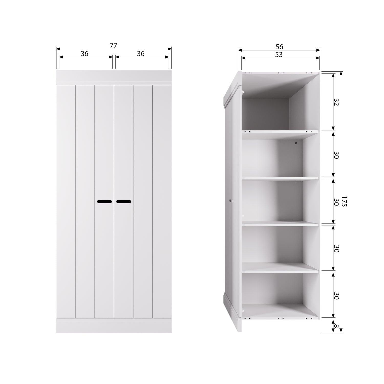 CONNECT LOW CABINET 2-DOORS PINE WHITE [fsc]