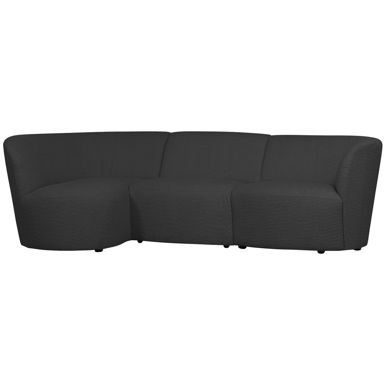 WOOOD canapea 3 locuri COCO | 100% Pes | Gri inchis | 70x230x138 cm