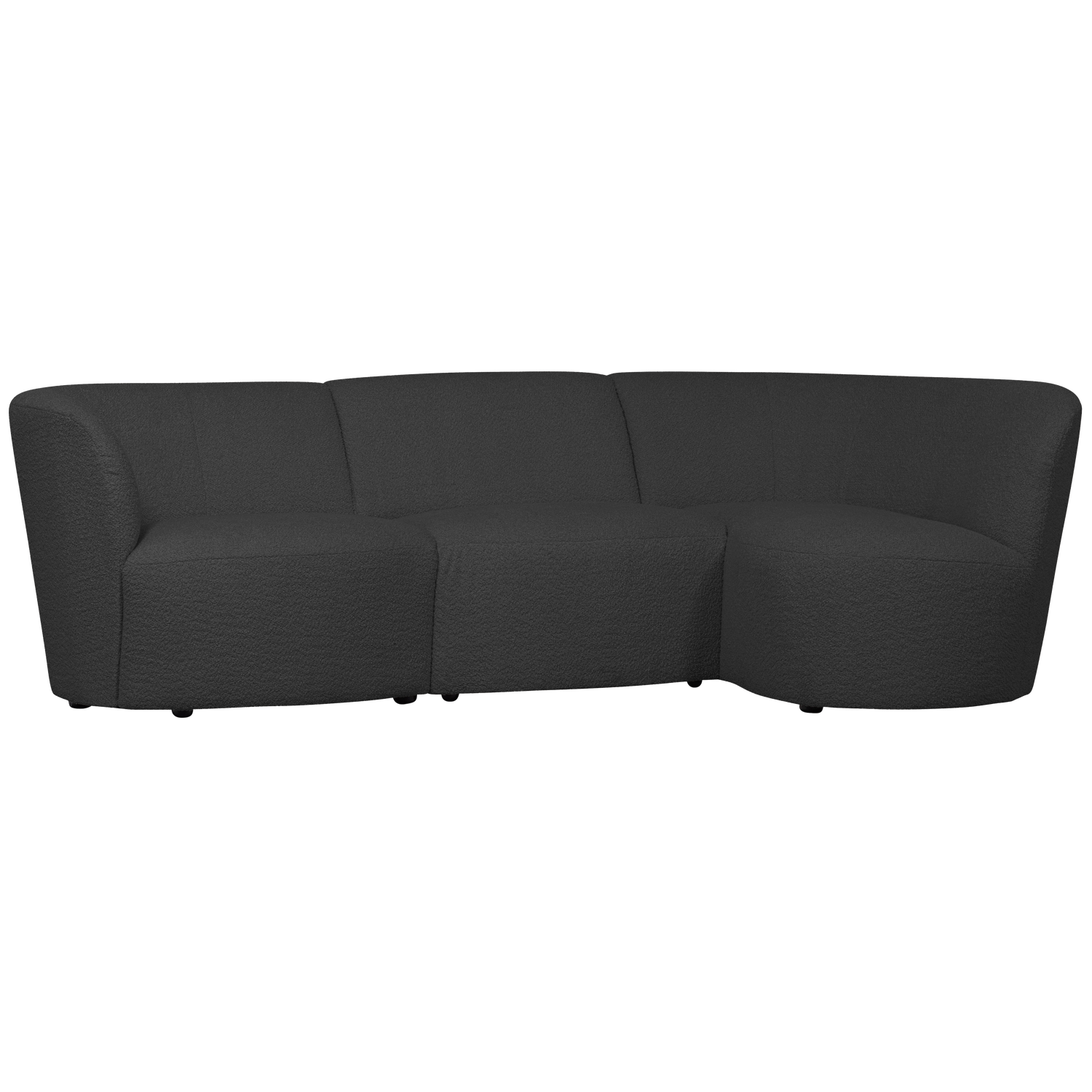 WOOOD canapea 3 locuri COCO | 100% Pes | Gri inchis | 70x230x138 cm