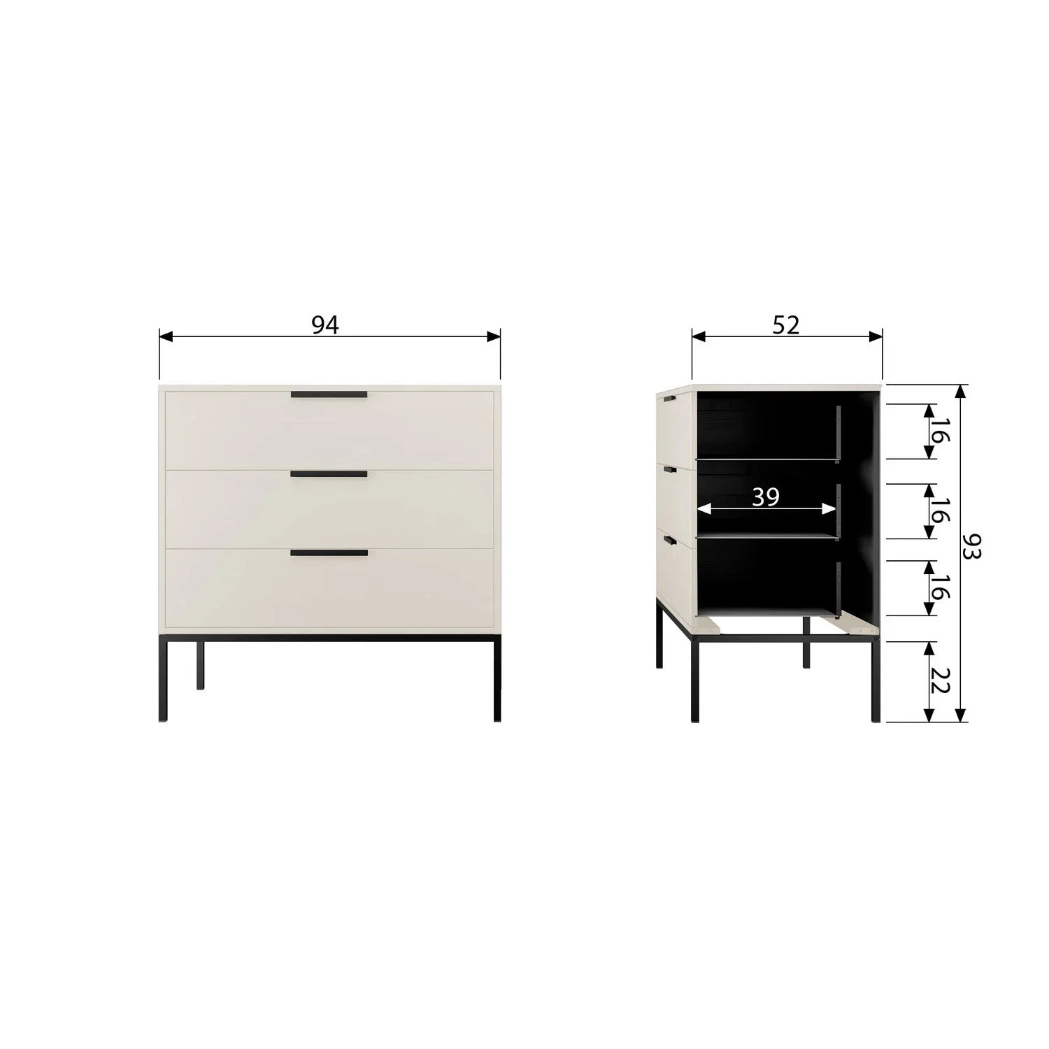 ADAM CABINET WITH DRAWERS PINE DUST [fsc]