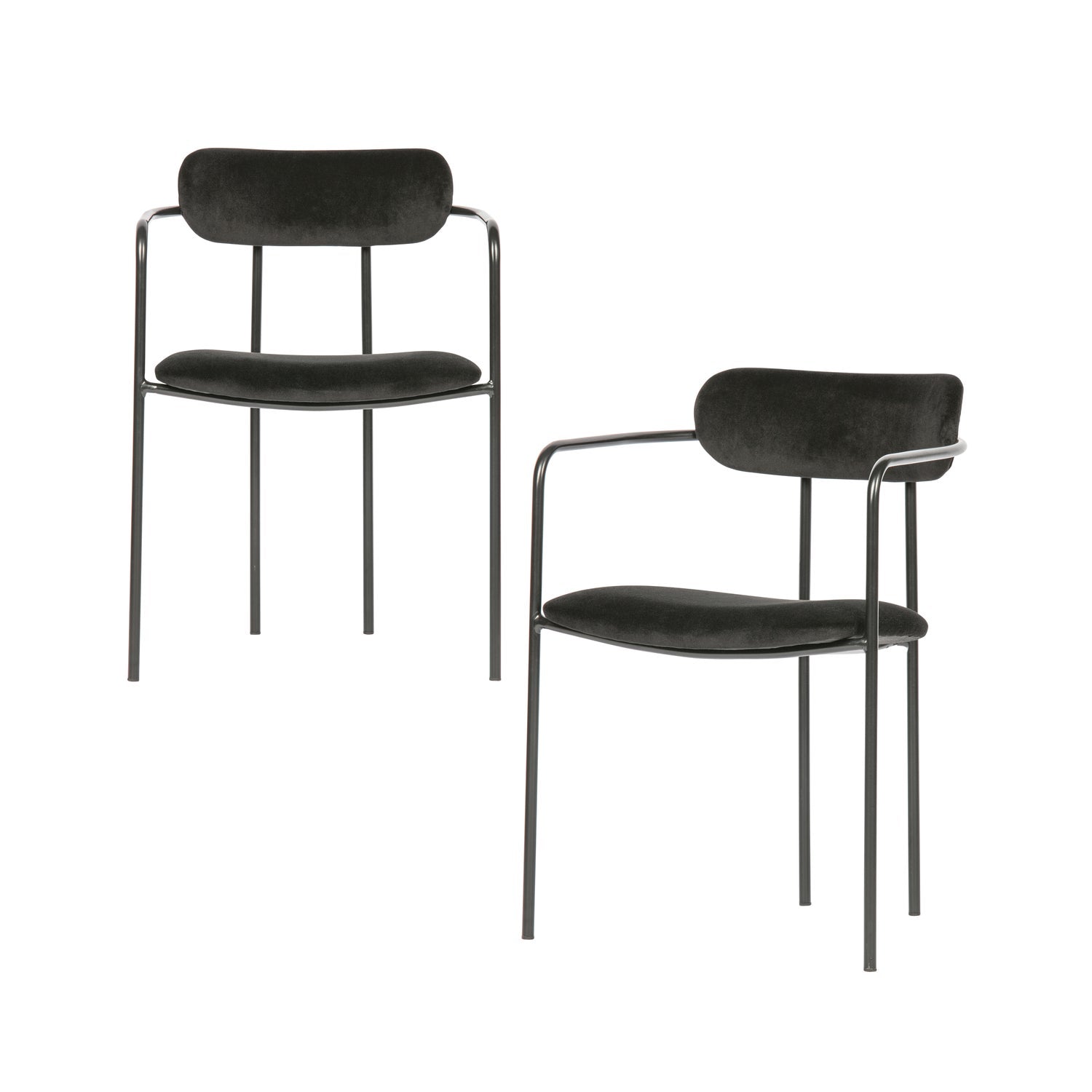 WOOOD scaun dining IVY | 100% Pes | Negru | 74x52x50 cm