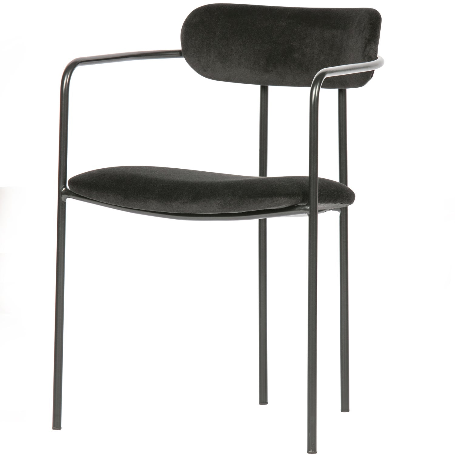 WOOOD scaun dining IVY | 100% Pes | Negru | 74x52x50 cm