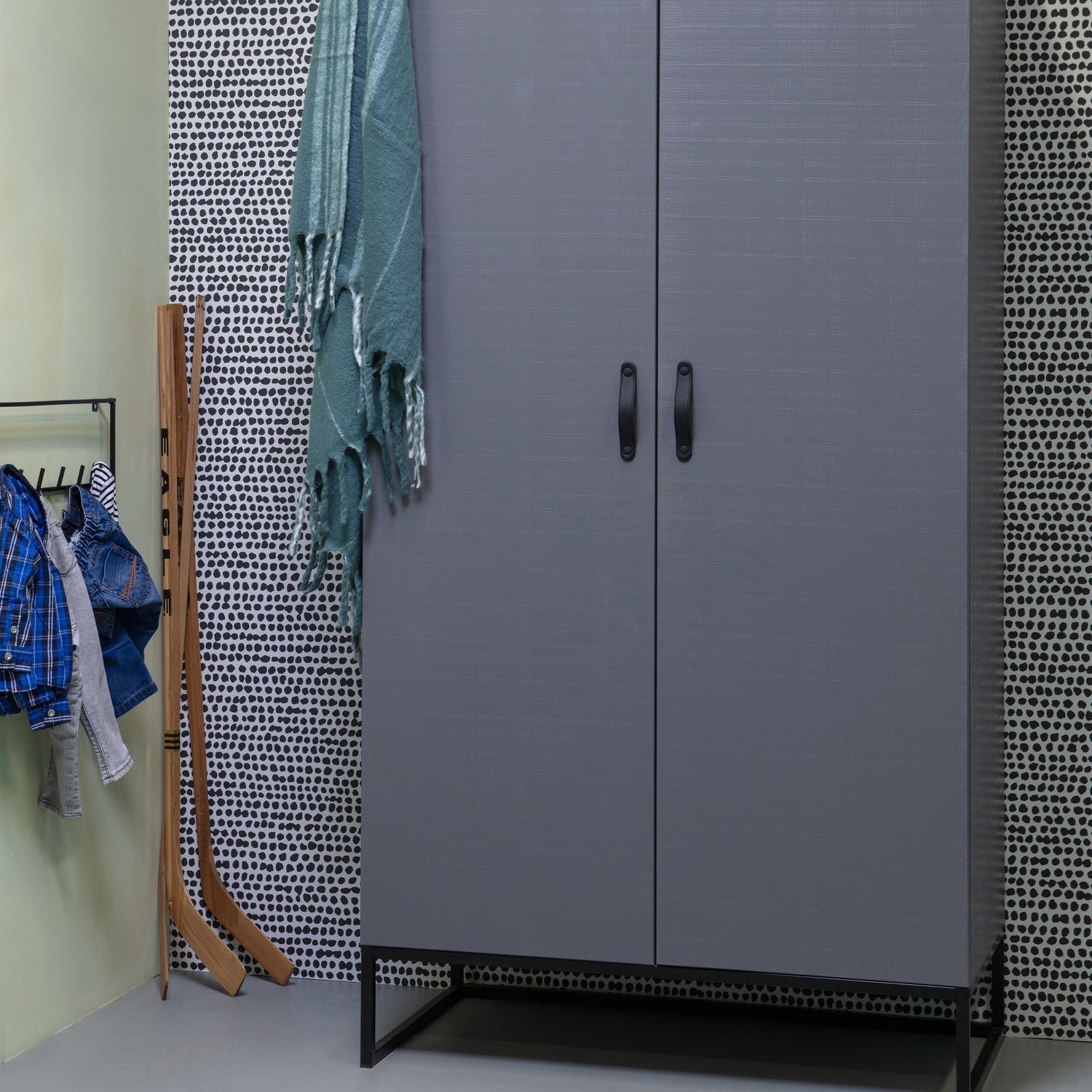 WOOOD dulap copii MORRIS | Pin | Loam | 195x100x53 cm