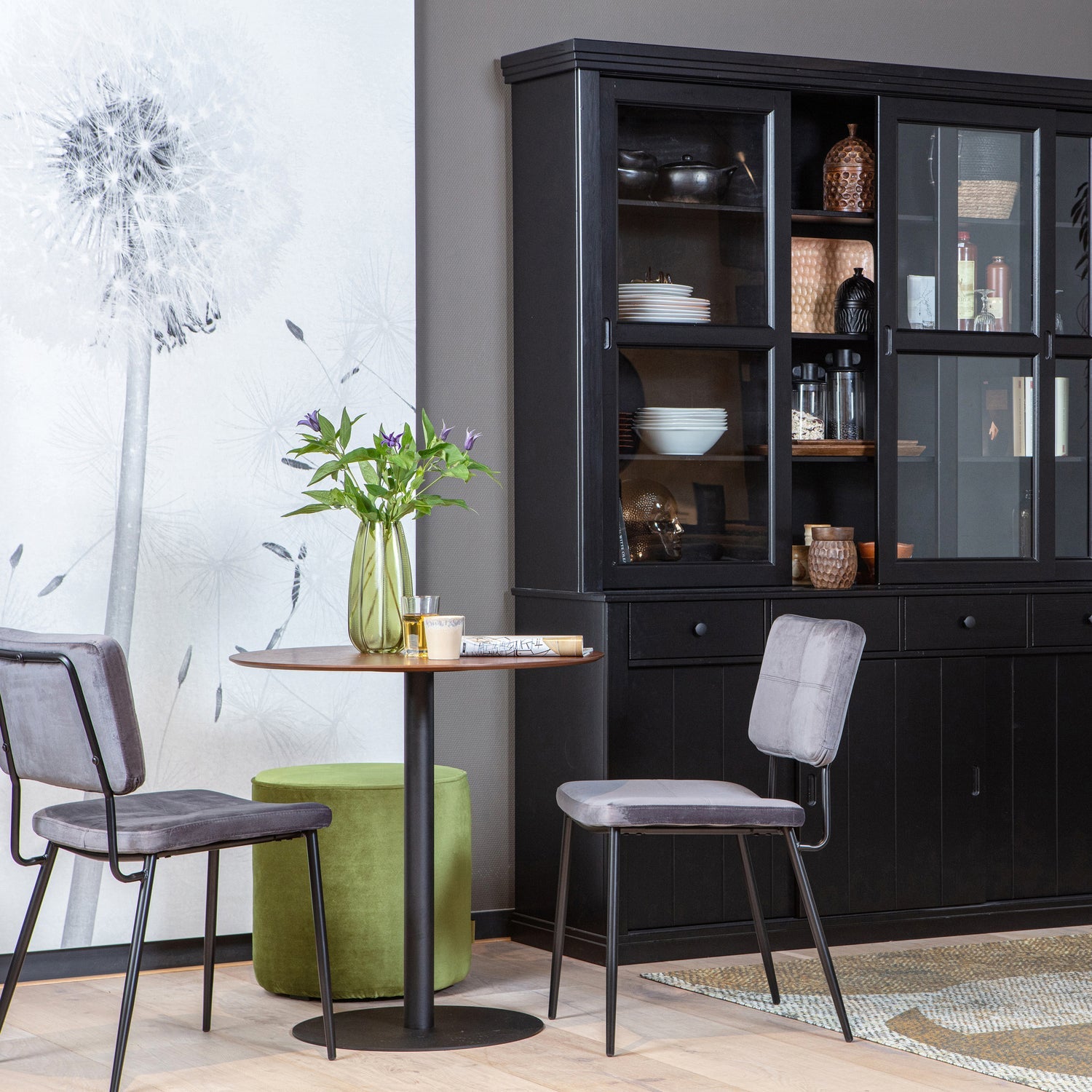 WOOOD dulap LAGOS | Pin | Negru | 214x166x48 cm