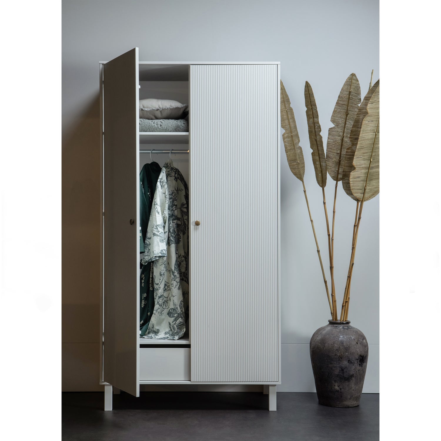WOOOD dulap copii MADU | Metal | Gri | 195x100x53 cm