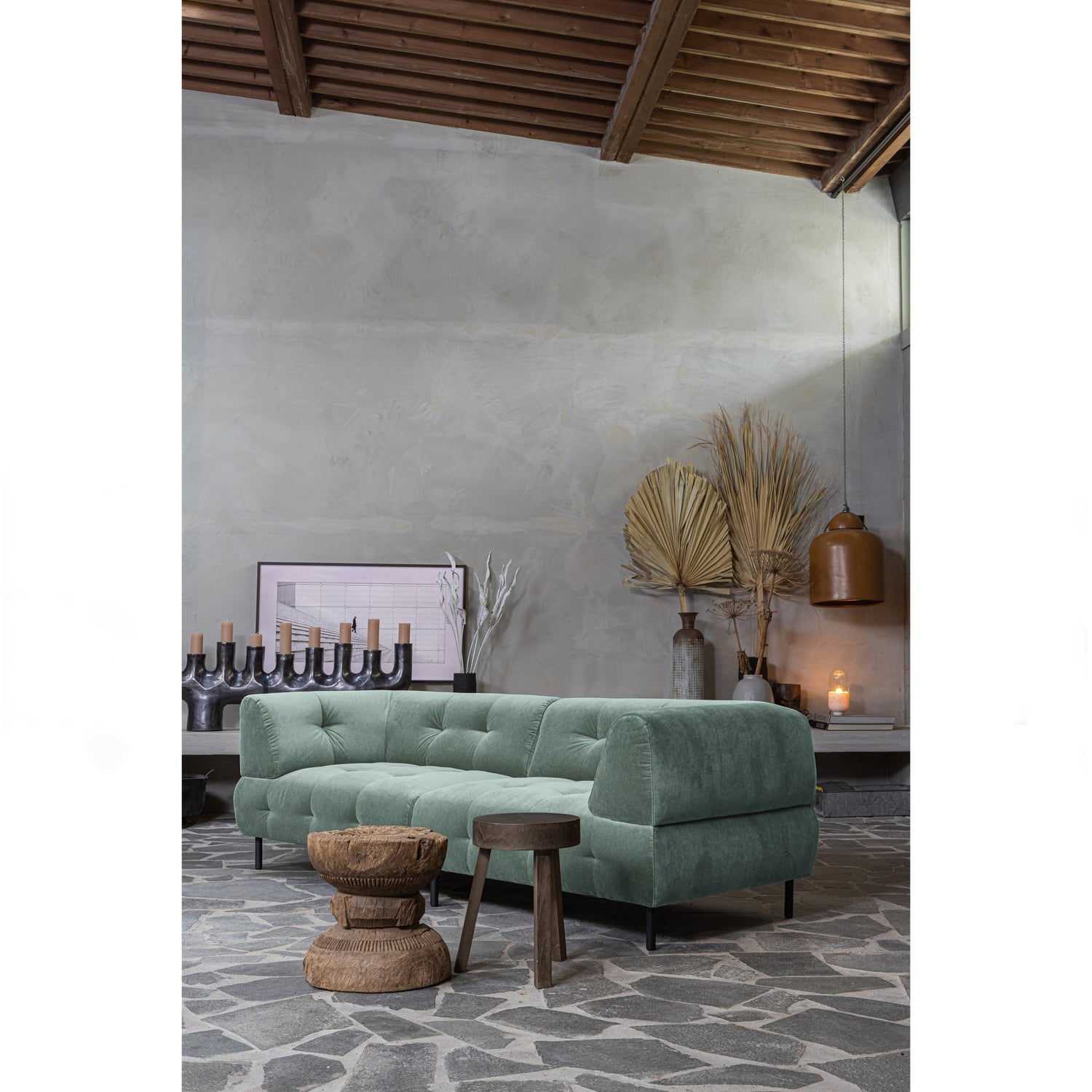 WOOOD canapea 4 locuri LLOYD | 80% Pes / 20% Cot | Waterplant | 75x245x90 cm