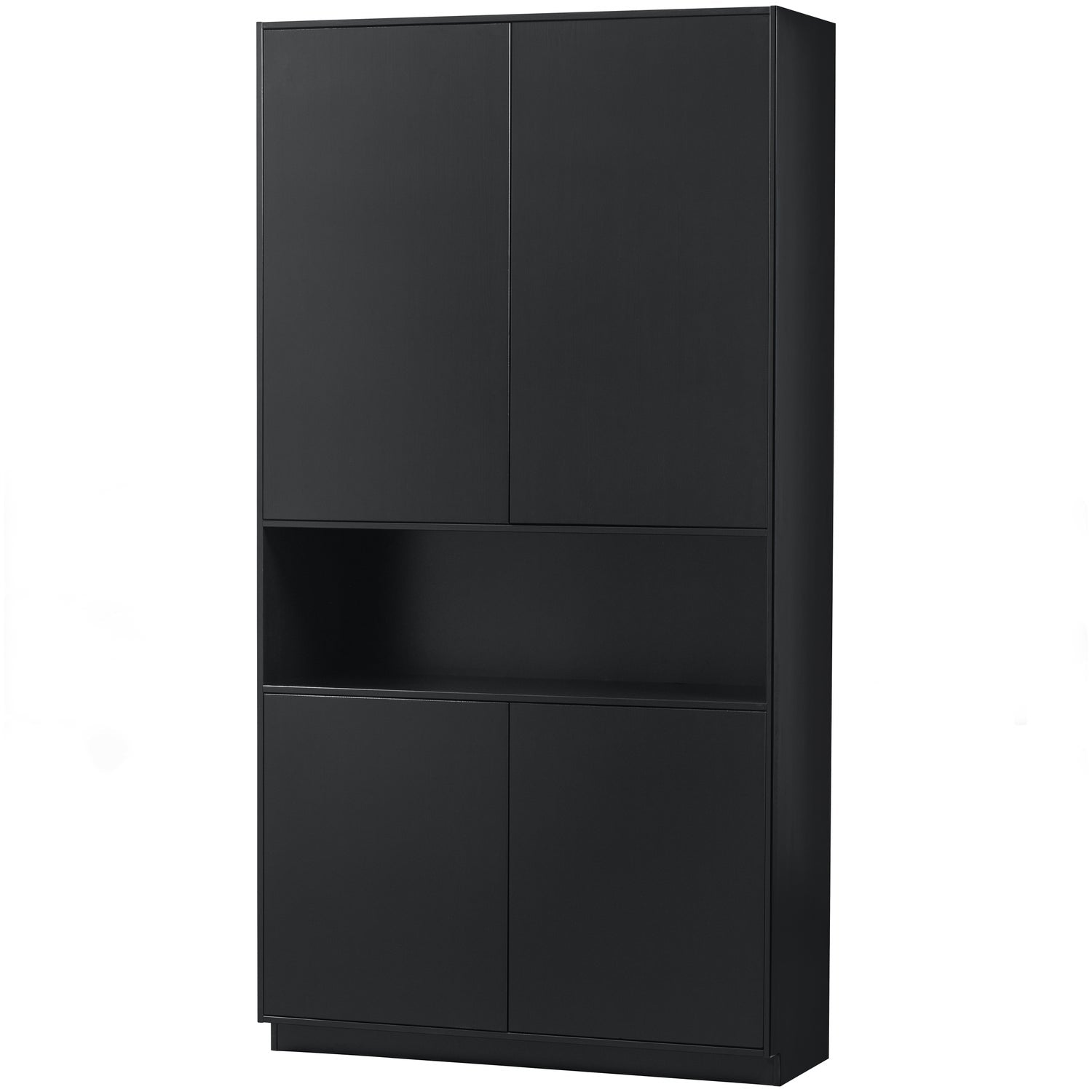 WOOOD dulap depozitare FINCA | Pin | Negru | 210x110x40 cm