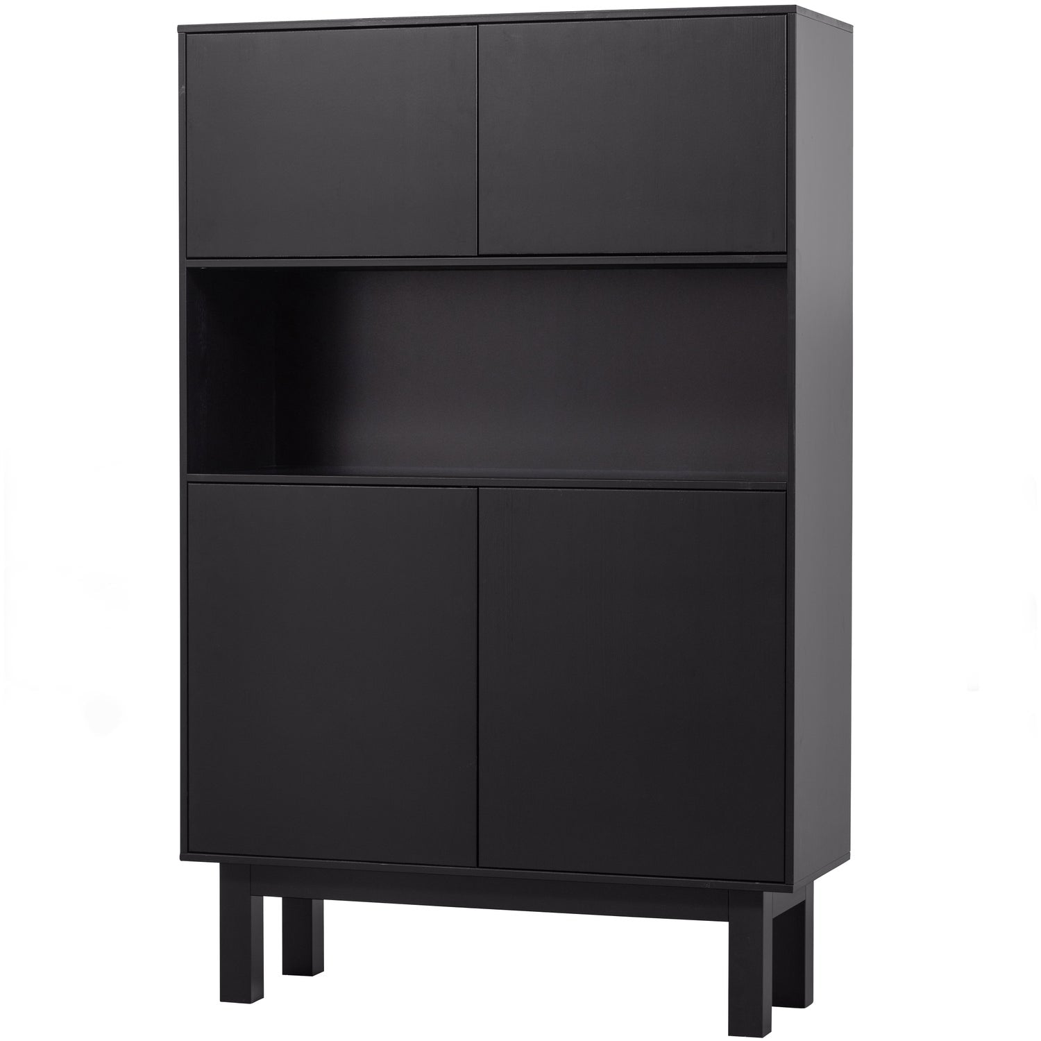 WOOOD dulap FINCA BUFFET / | Pin | Negru | 170x110x40 cm