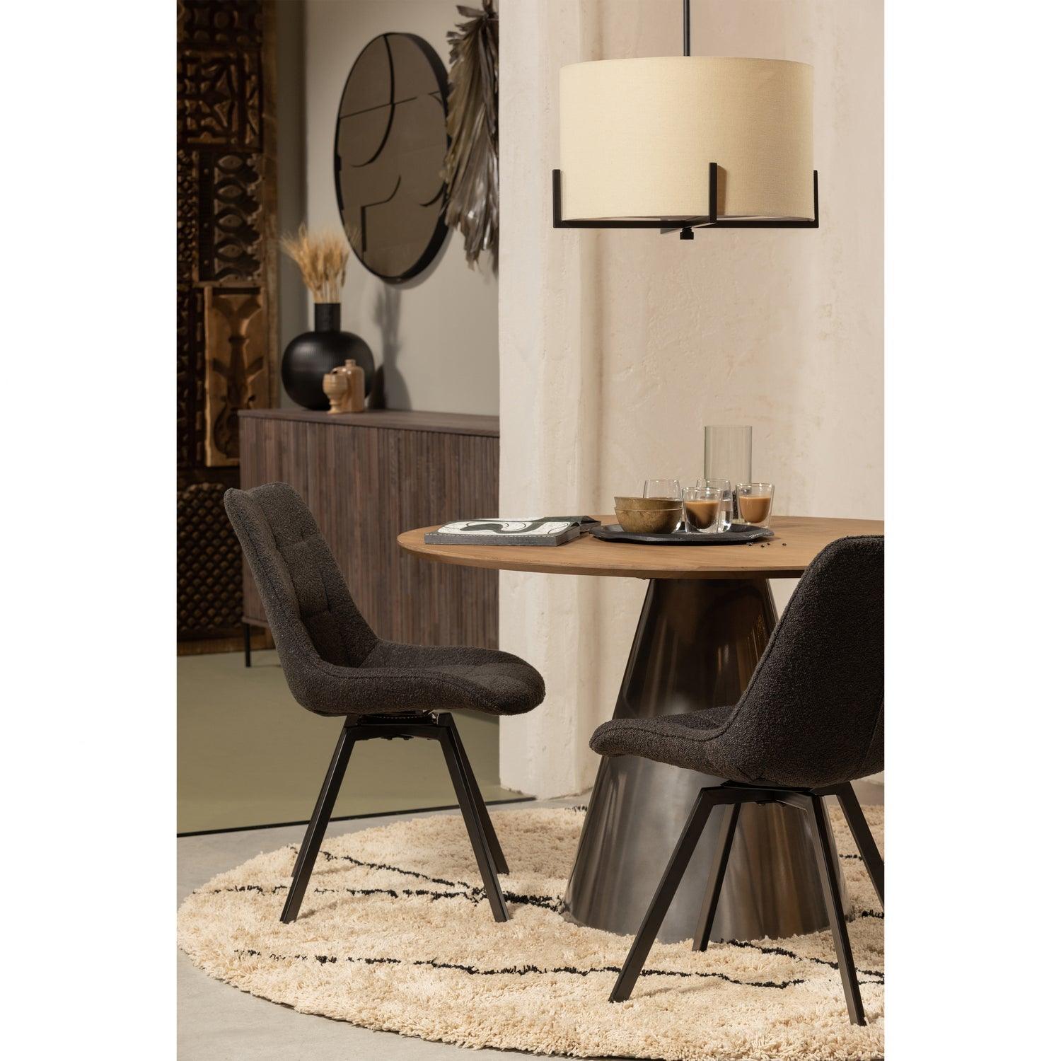 MAGGIE DINING TABLE METAL/MANGO WOOD BLACK