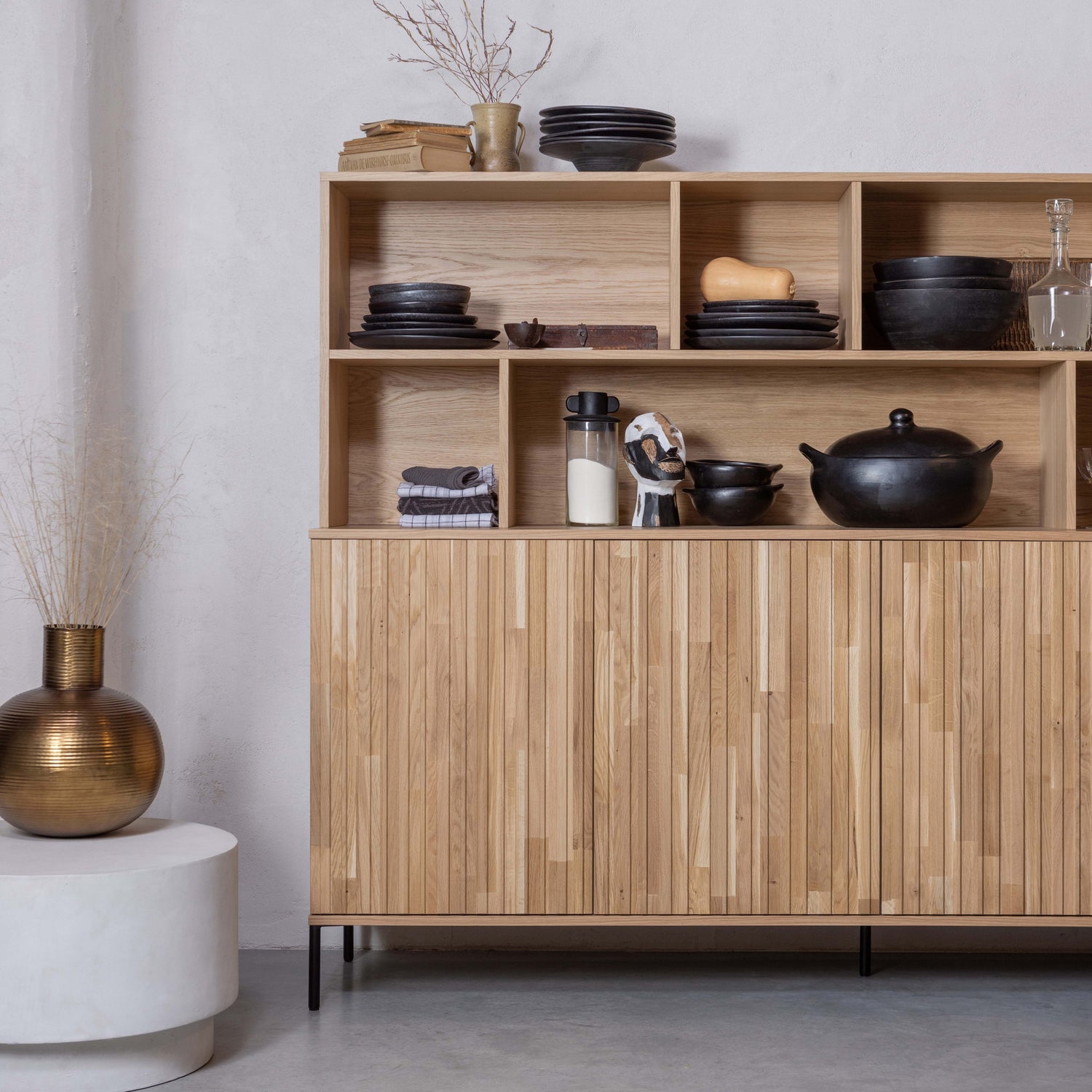 WOOOD consola NEW GRAVURE SIDEBOARD 200 CM | Stejar | Natural | 85x200x44 cm