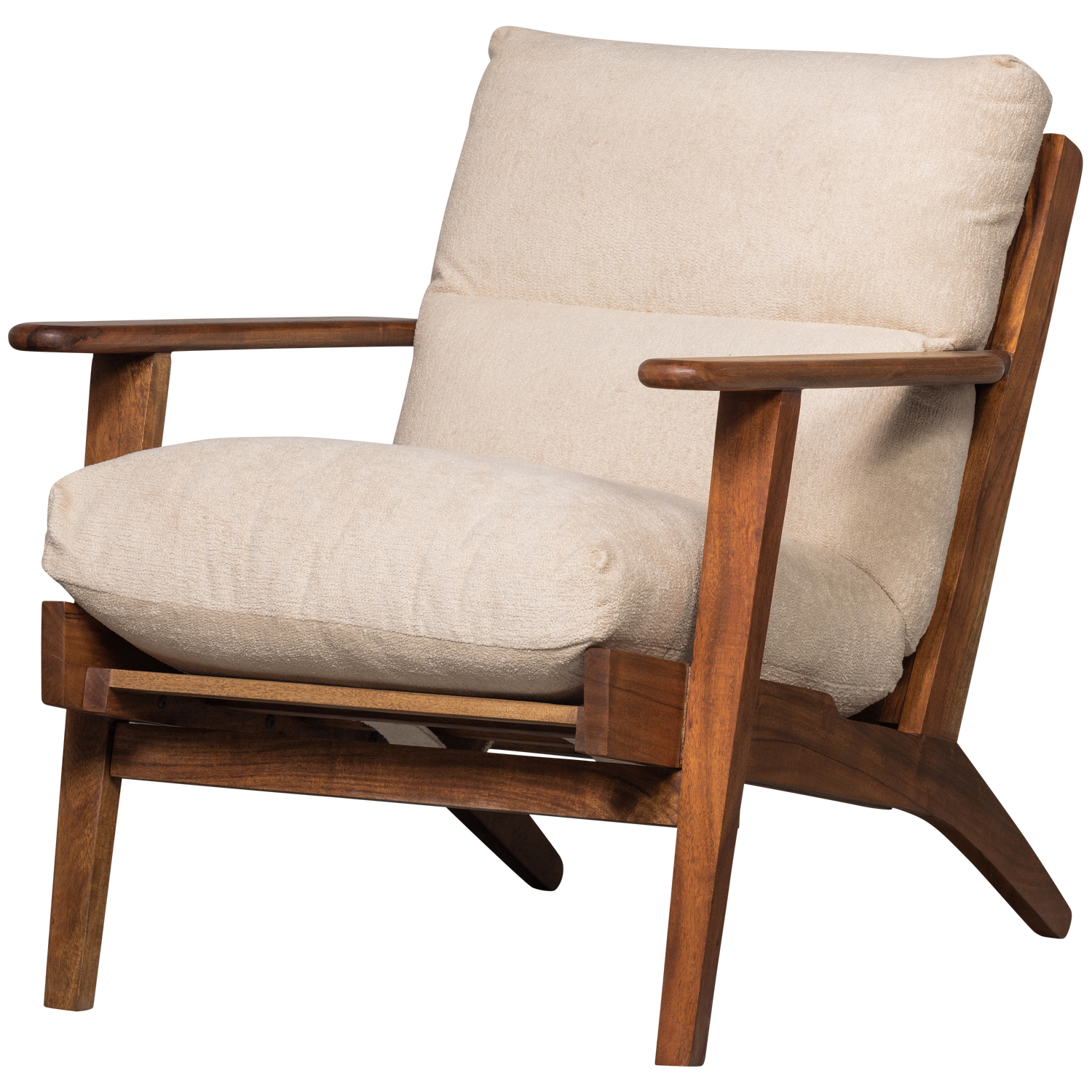 WOOOD fotoliu HOUSTON ARMCHAIR BOUCLE/WOOD | Acacia | Natural | 86x71x71 cm