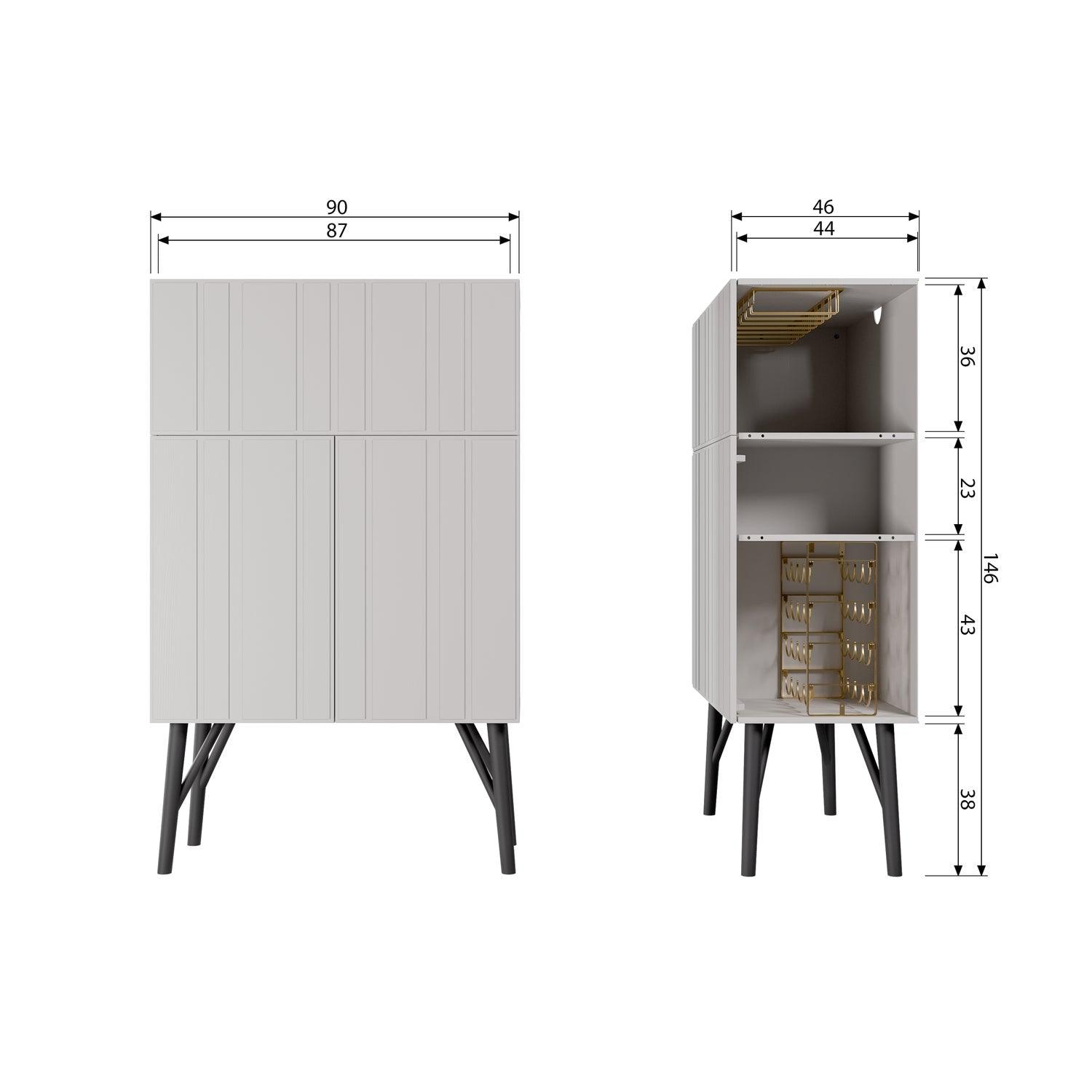 MILLER BAR CABINET PINE DUST [fsc]