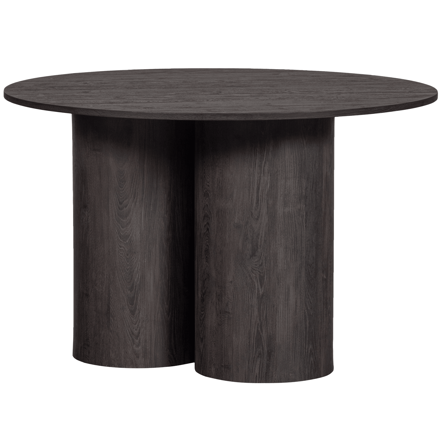 OONA DINING TABLE ROUND WITH 3-LEG MDF DARK BROWN Ø120CM