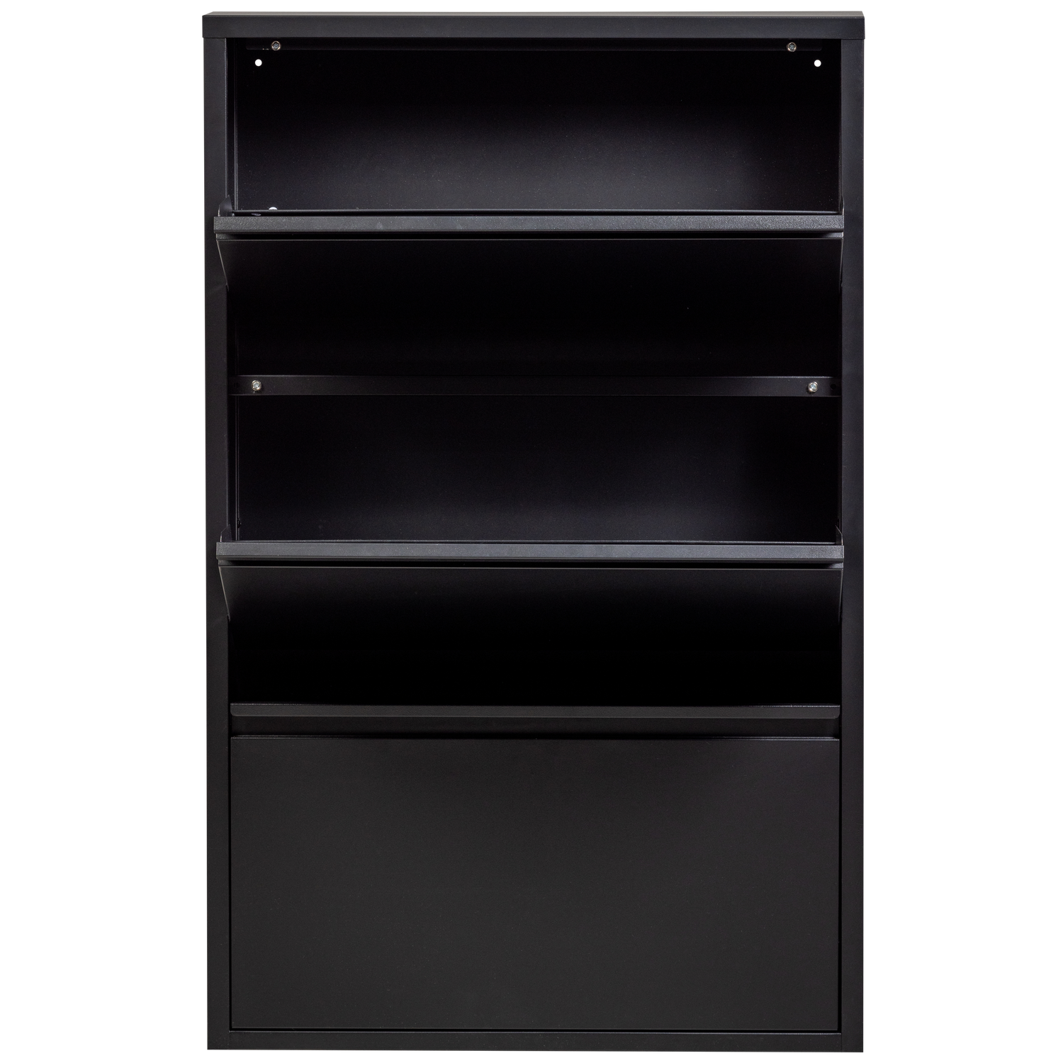 SABINE 3-COMPARTMENT SHOE CABINET METAL BLACK