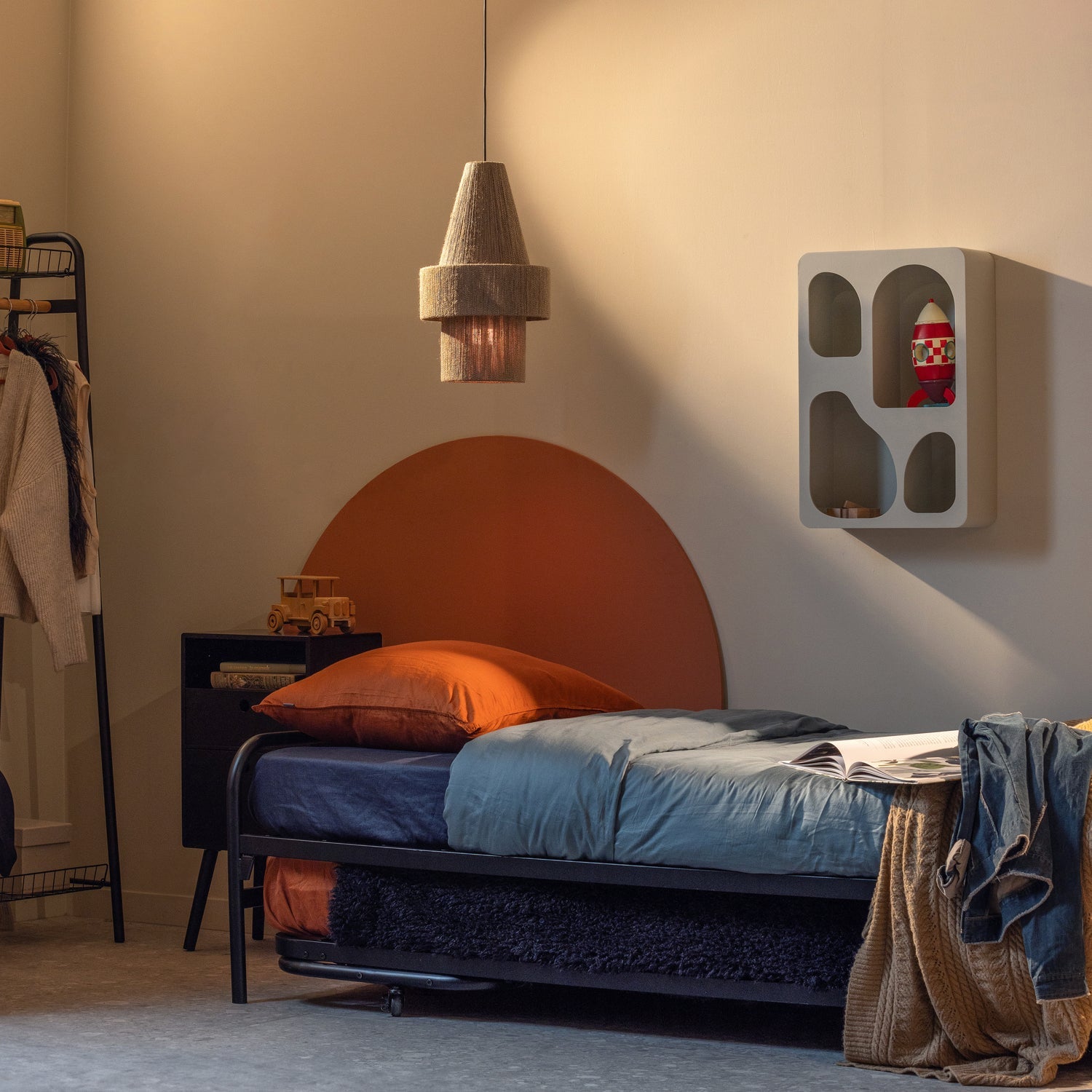 WOOOD pat single LUCY | Metal | Negru | 57x95x206 cm