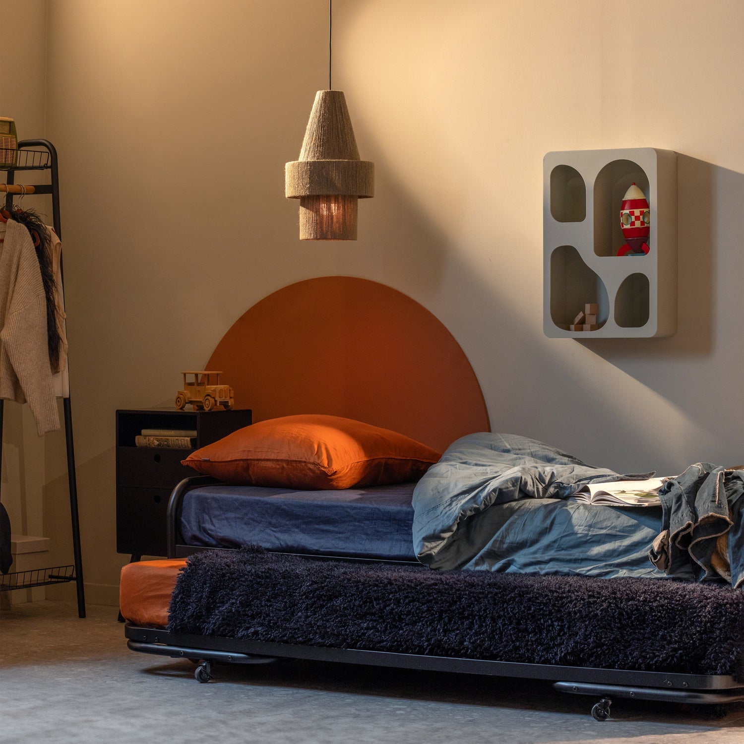 WOOOD pat single LUCY | Metal | Negru | 57x95x206 cm