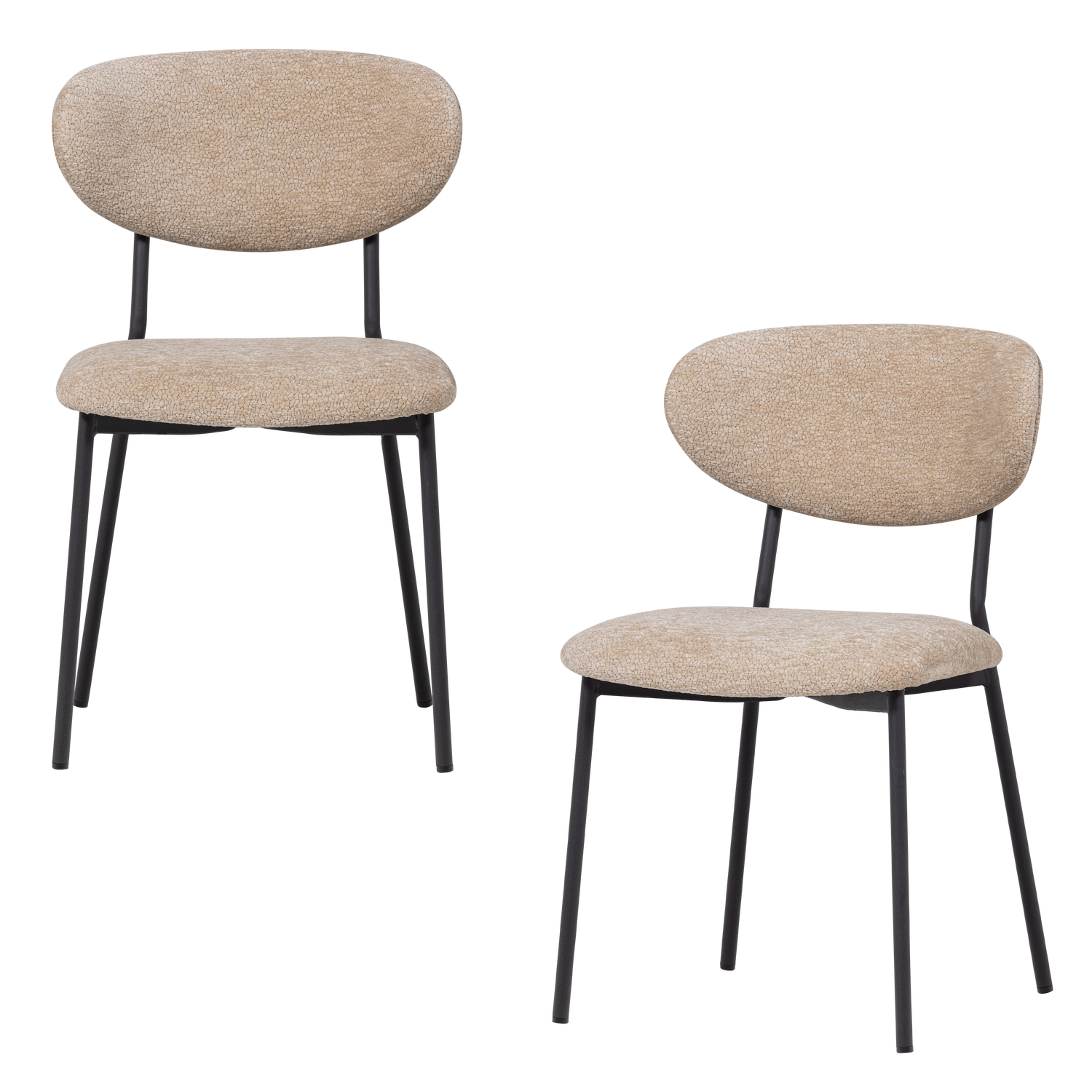 KJELD DINING CHAIR CHENILLE TEXTURED NATURAL