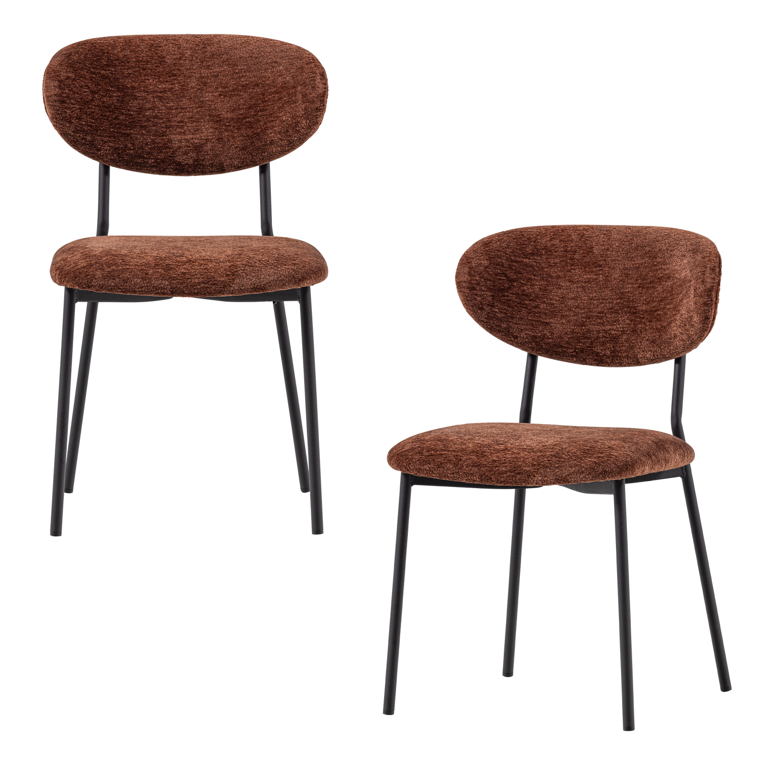 KJELD DINING CHAIR CHENILLE TEXTURED BROWN
