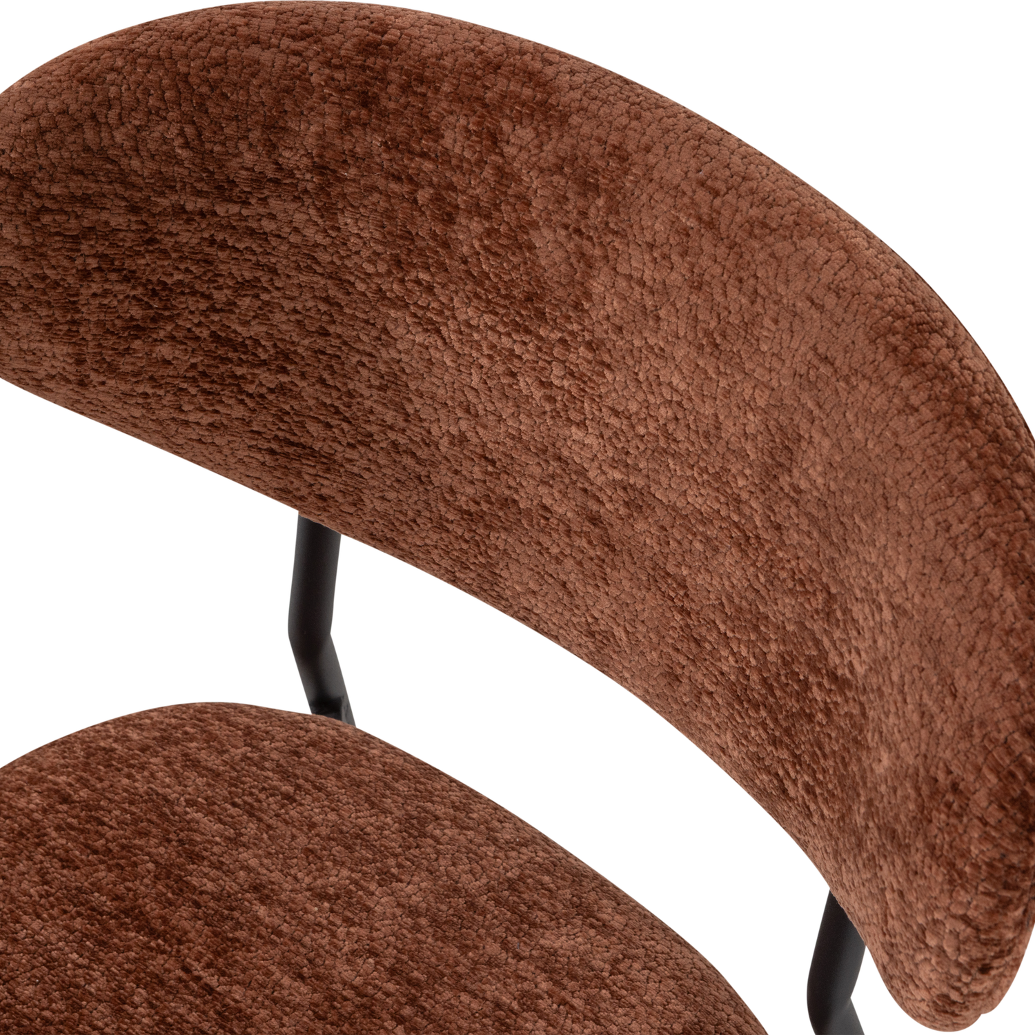 KJELD DINING CHAIR CHENILLE TEXTURED BROWN