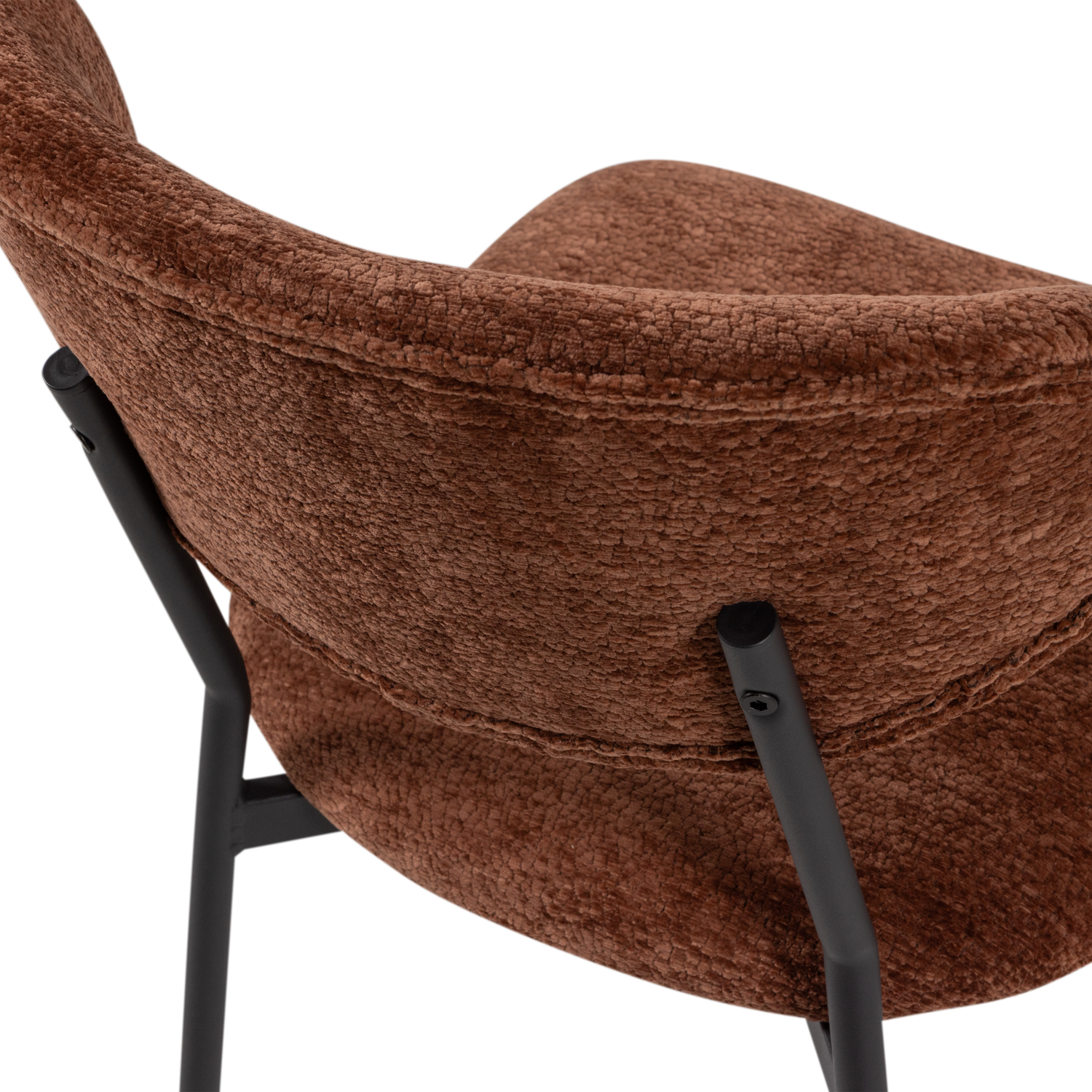 KJELD DINING CHAIR CHENILLE TEXTURED BROWN