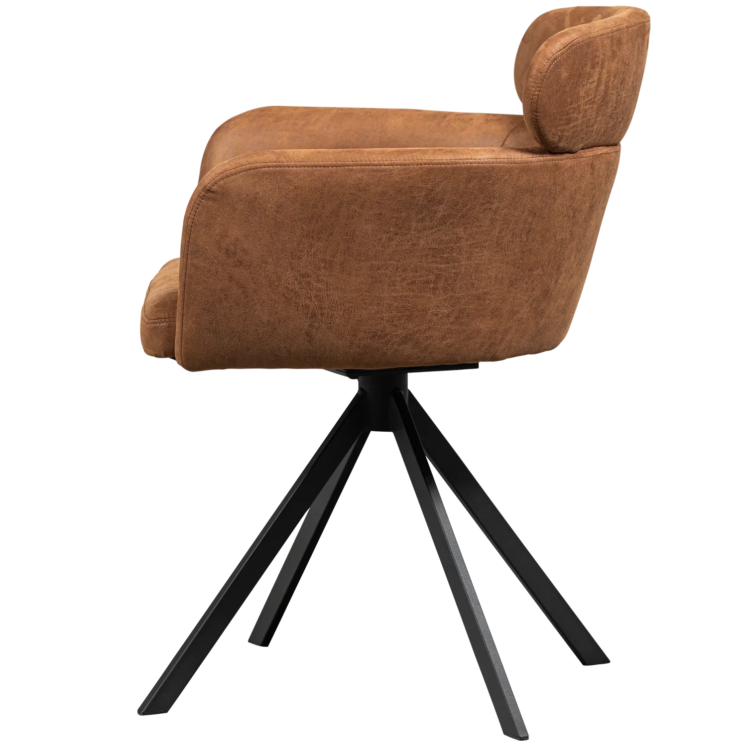FENNE SWIVEL DINING CHAIR LEATHER LOOK COGNAC