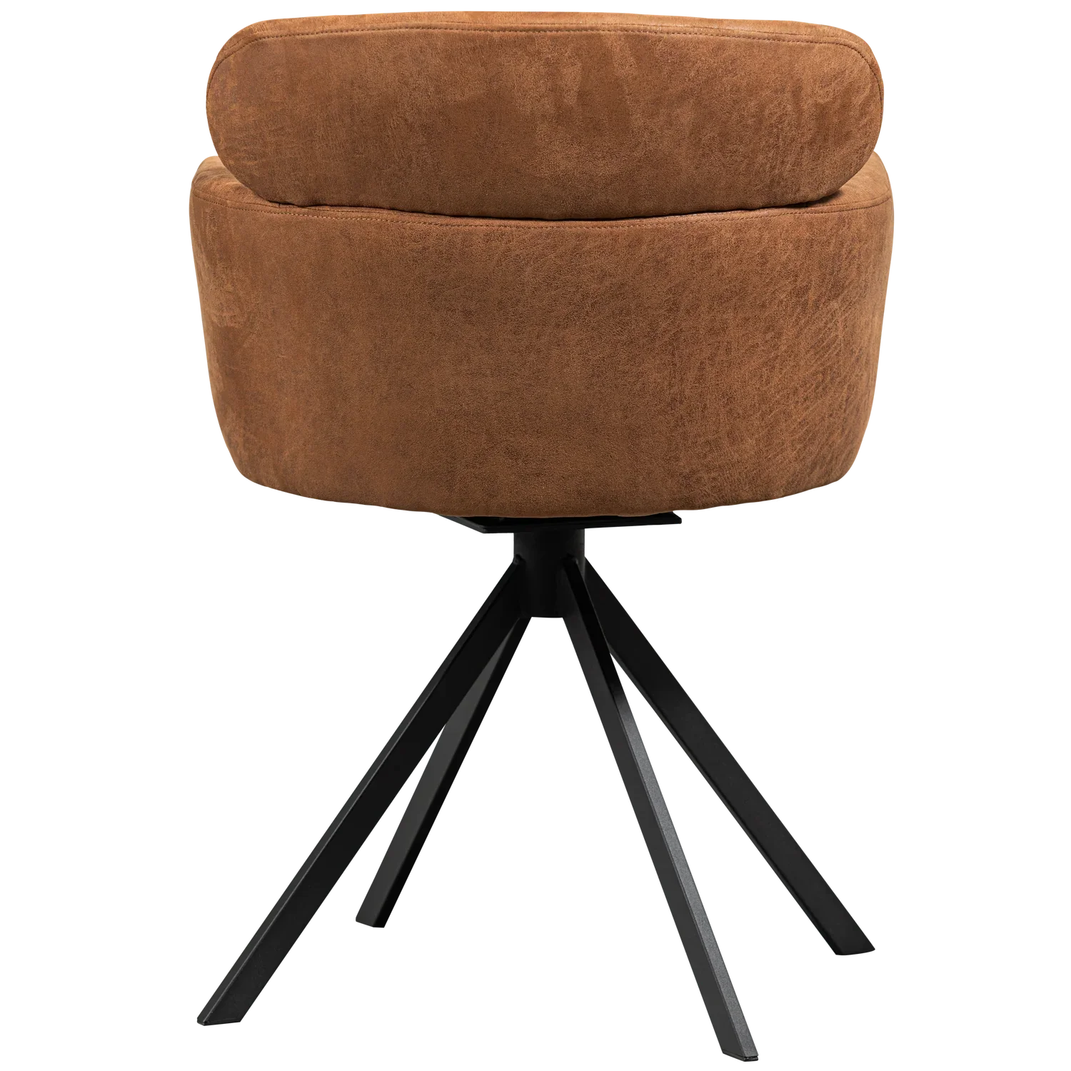 FENNE SWIVEL DINING CHAIR LEATHER LOOK COGNAC