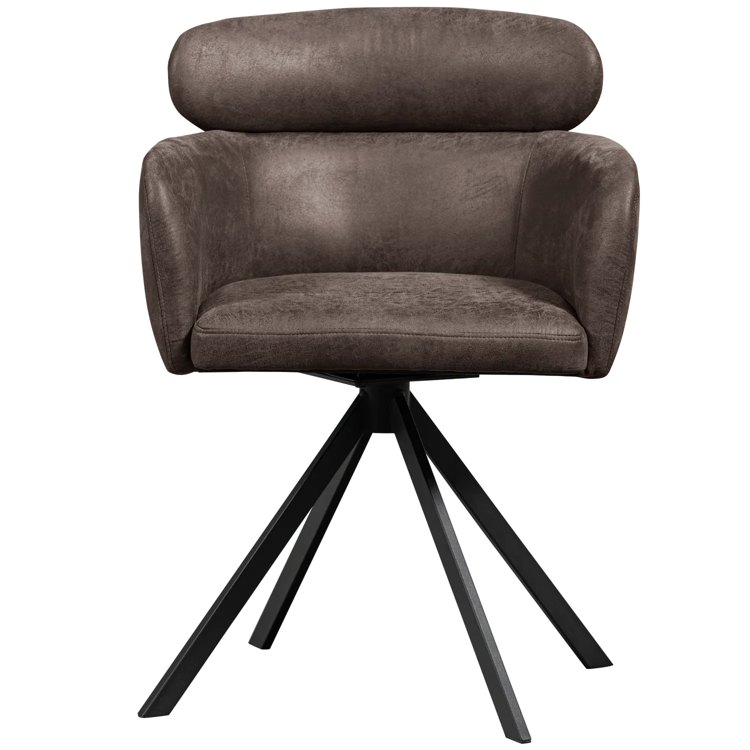 FENNE SWIVEL DINING CHAIR LEATHER LOOK BLACK/GREY