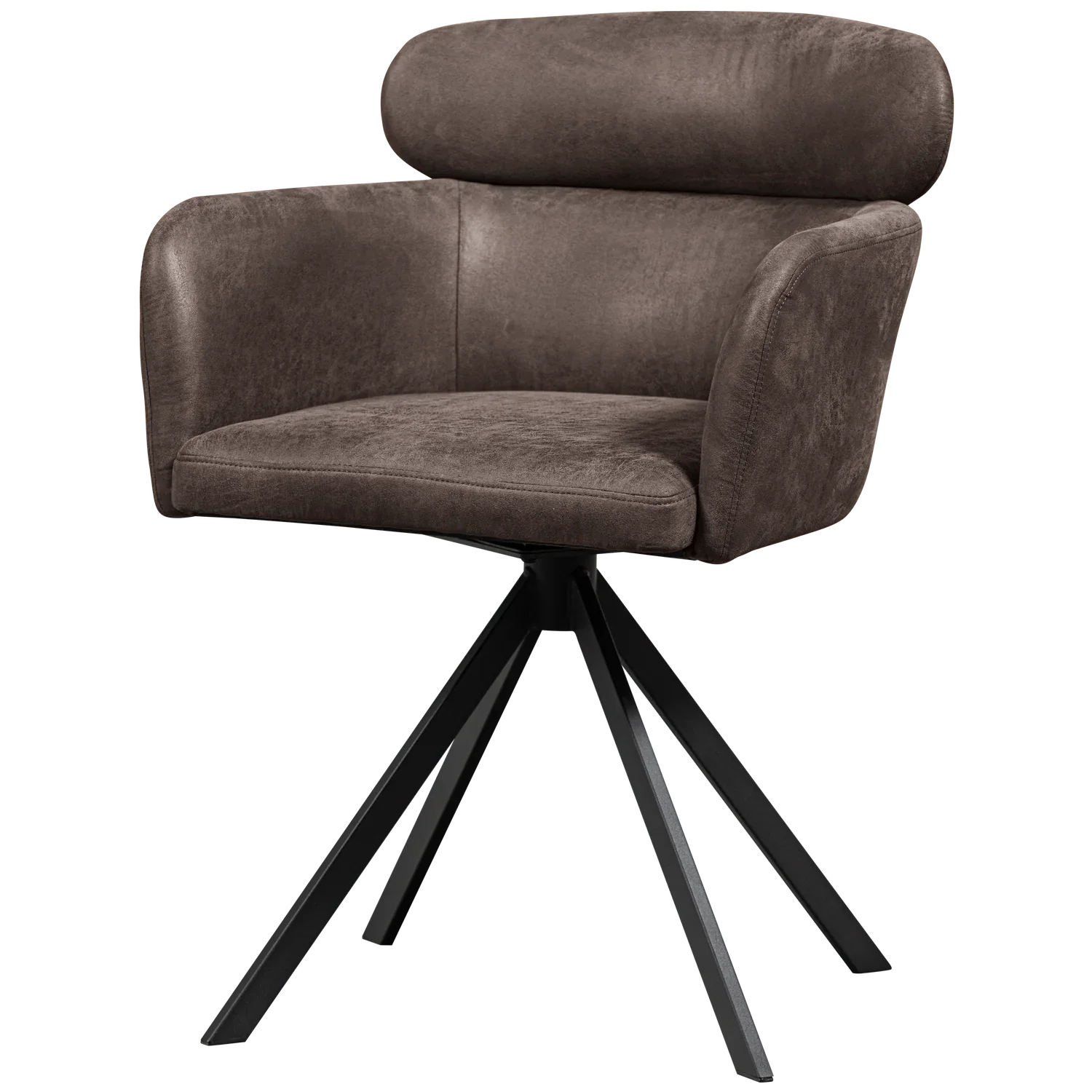 FENNE SWIVEL DINING CHAIR LEATHER LOOK BLACK/GREY