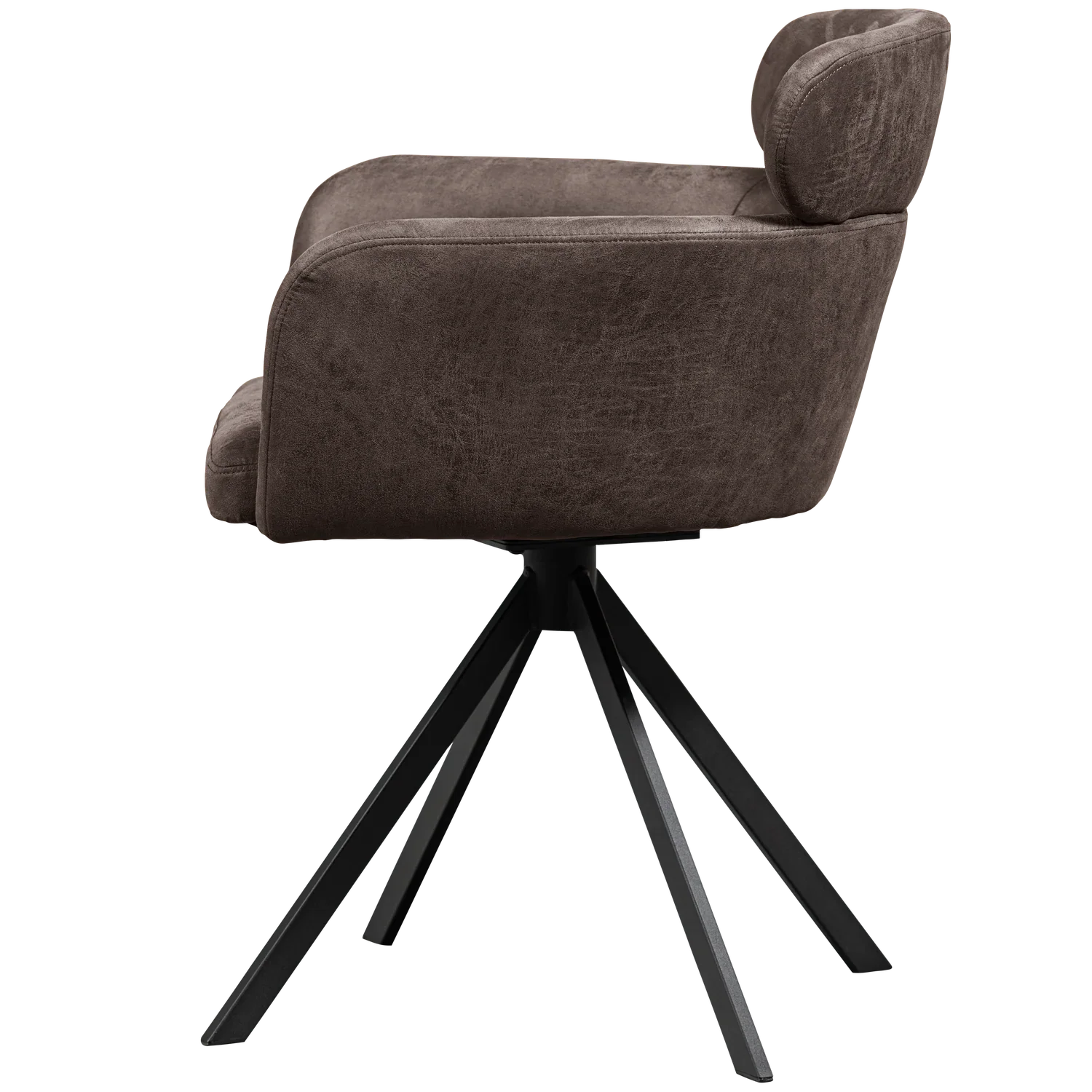FENNE SWIVEL DINING CHAIR LEATHER LOOK BLACK/GREY