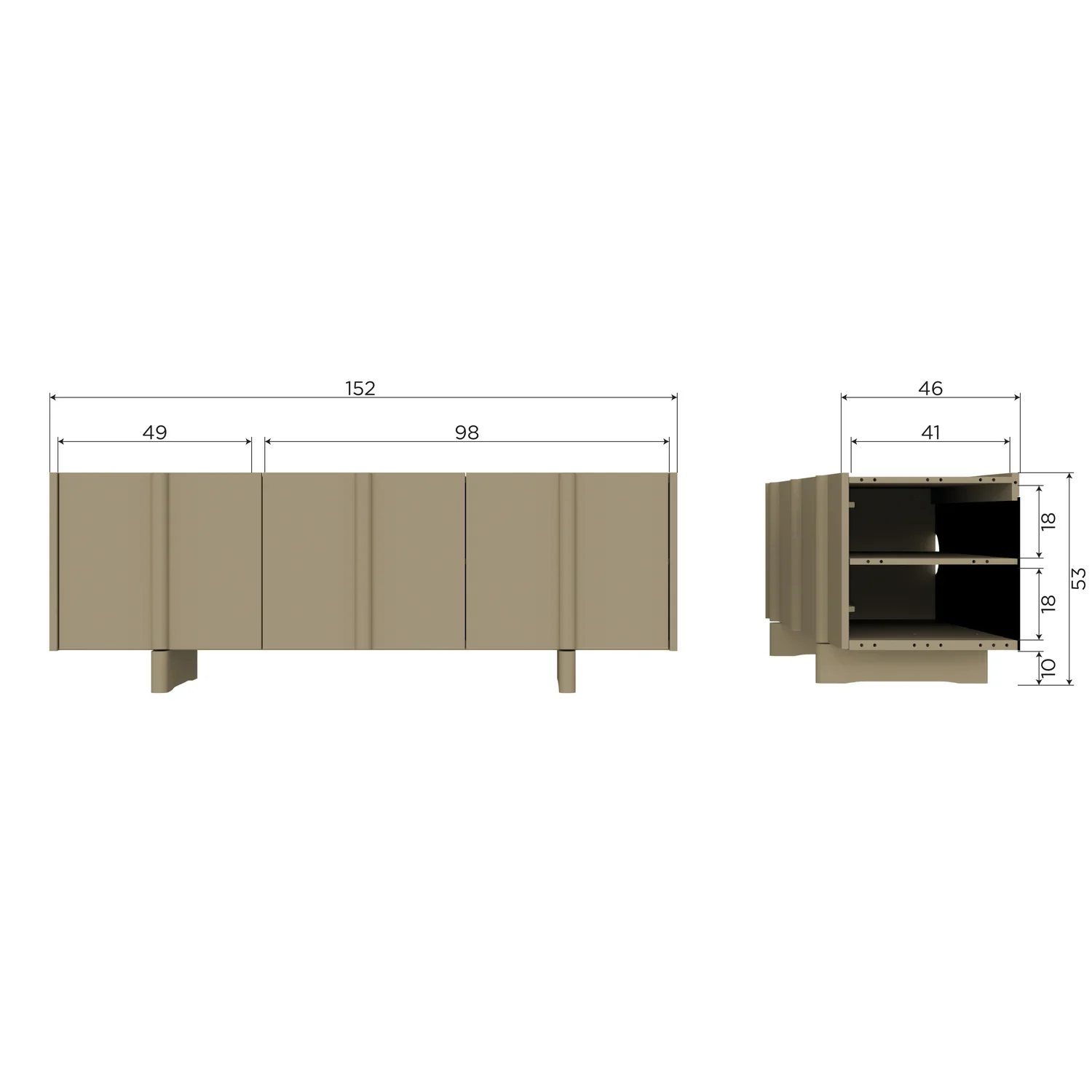 BASU TV UNIT 152CM PINE MOSS [fsc]